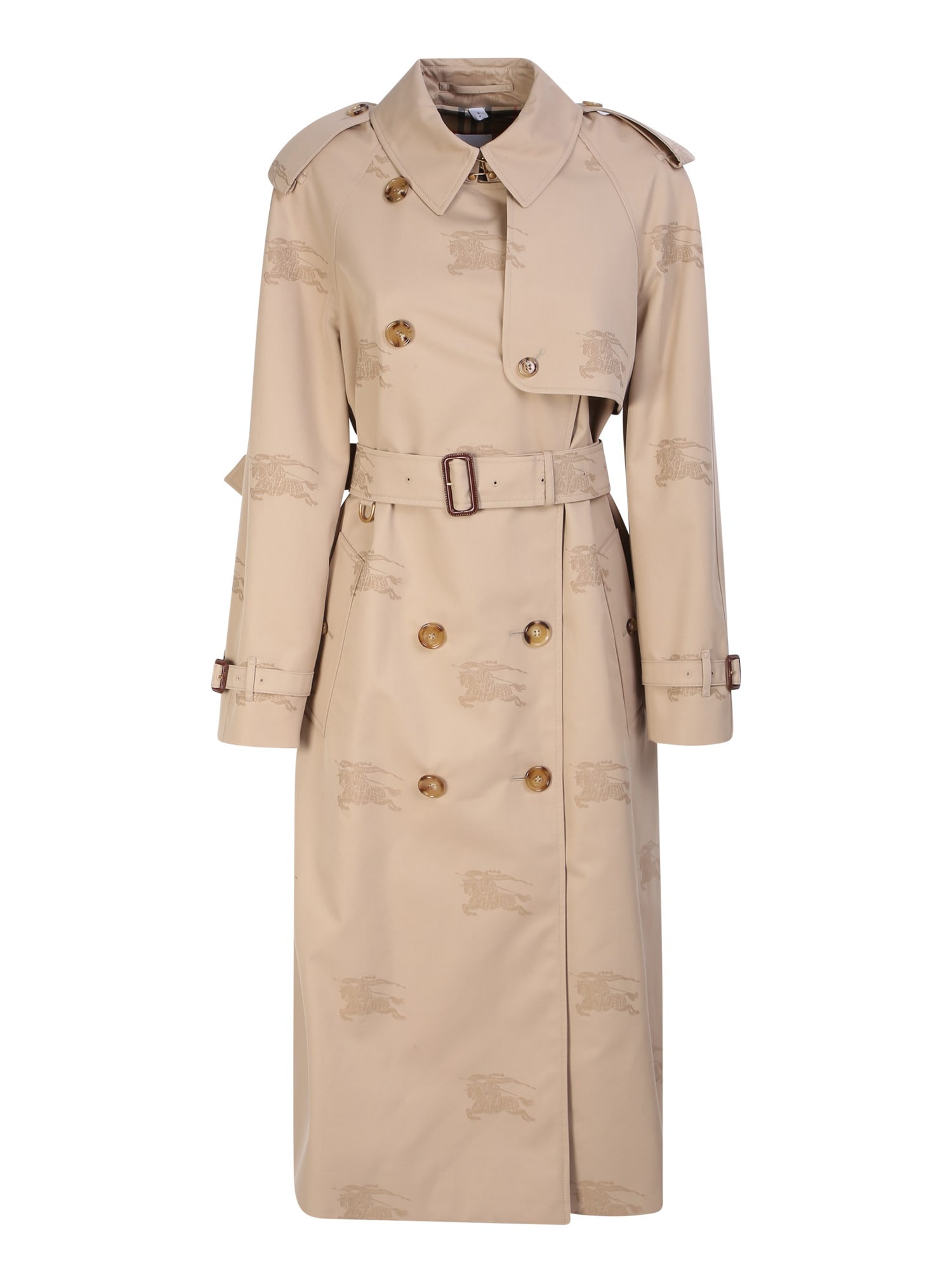 Burberry Equestrian Knight Belted Trench Coat