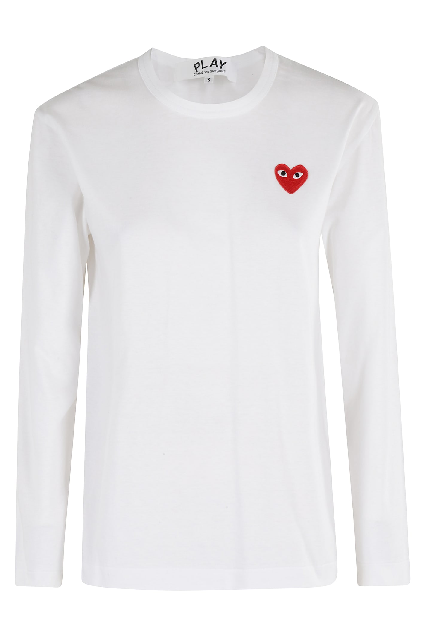 Comme Des Garçons Play Tshirt Red Emblem In White