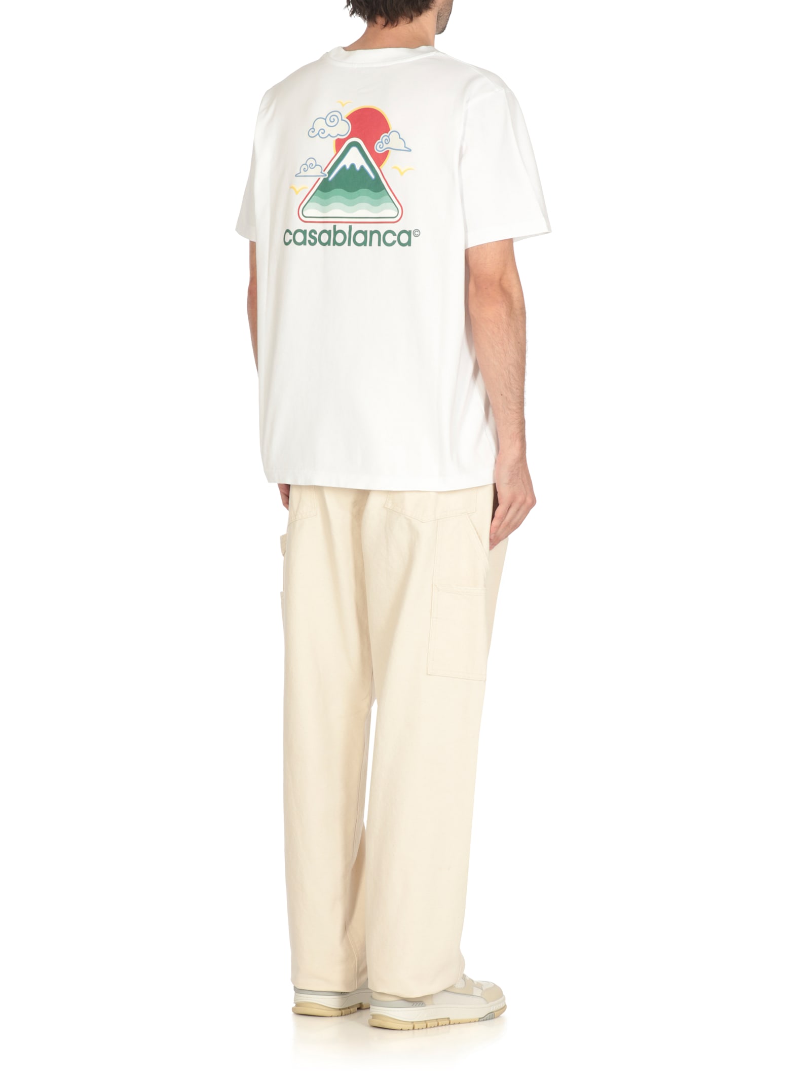 Casablanca Mountains Waves Screen T-shirt In White