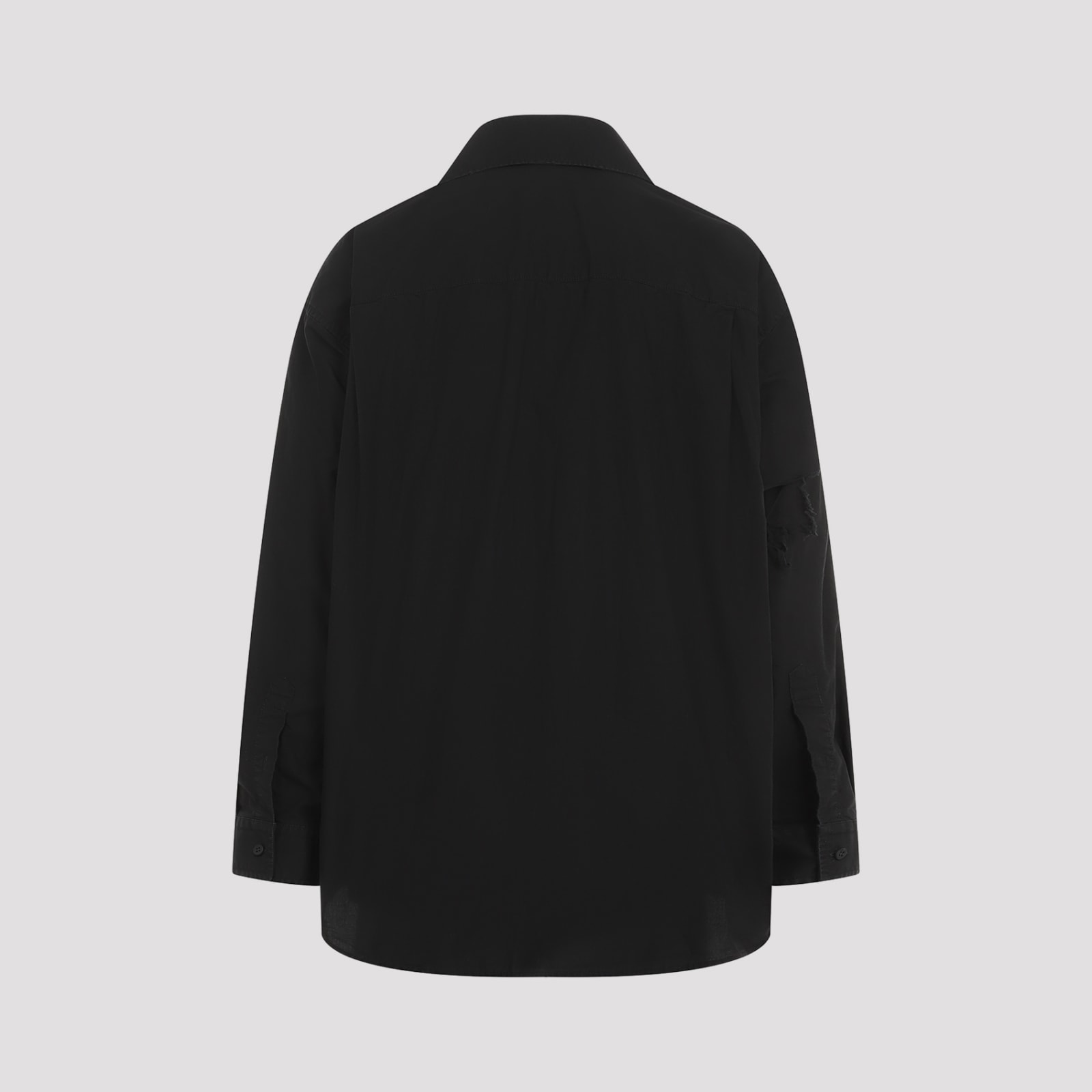 Shop Balenciaga Long Sleeves Layered Shirt In Black