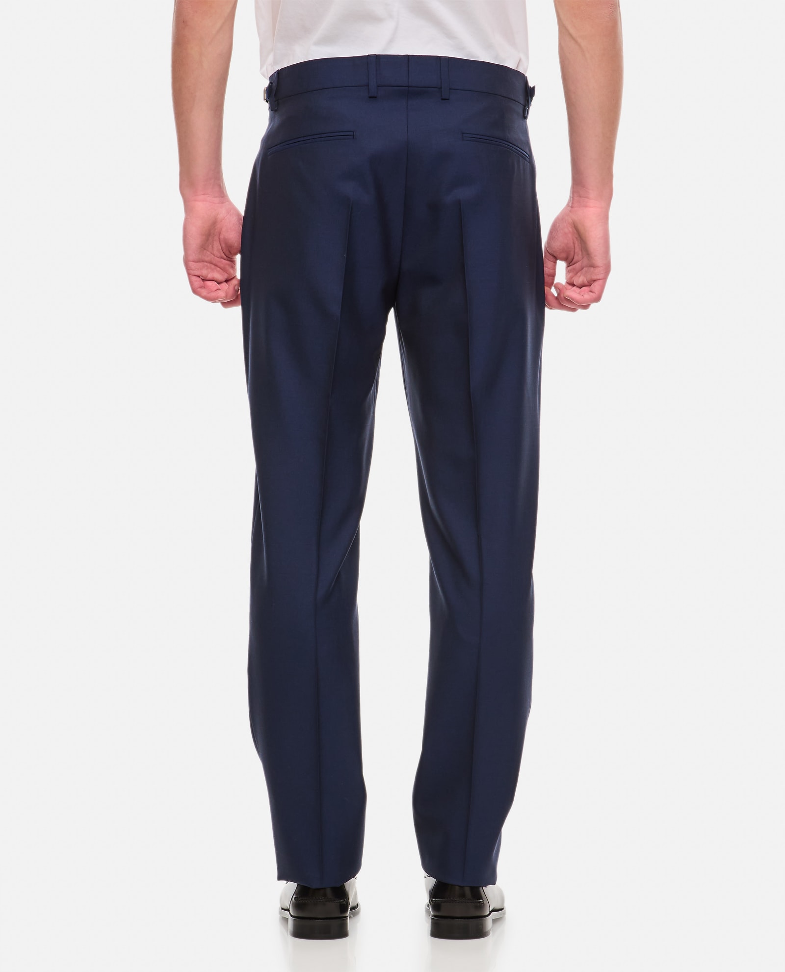 Shop Versace Formal Pant Wool Canvas Fabric