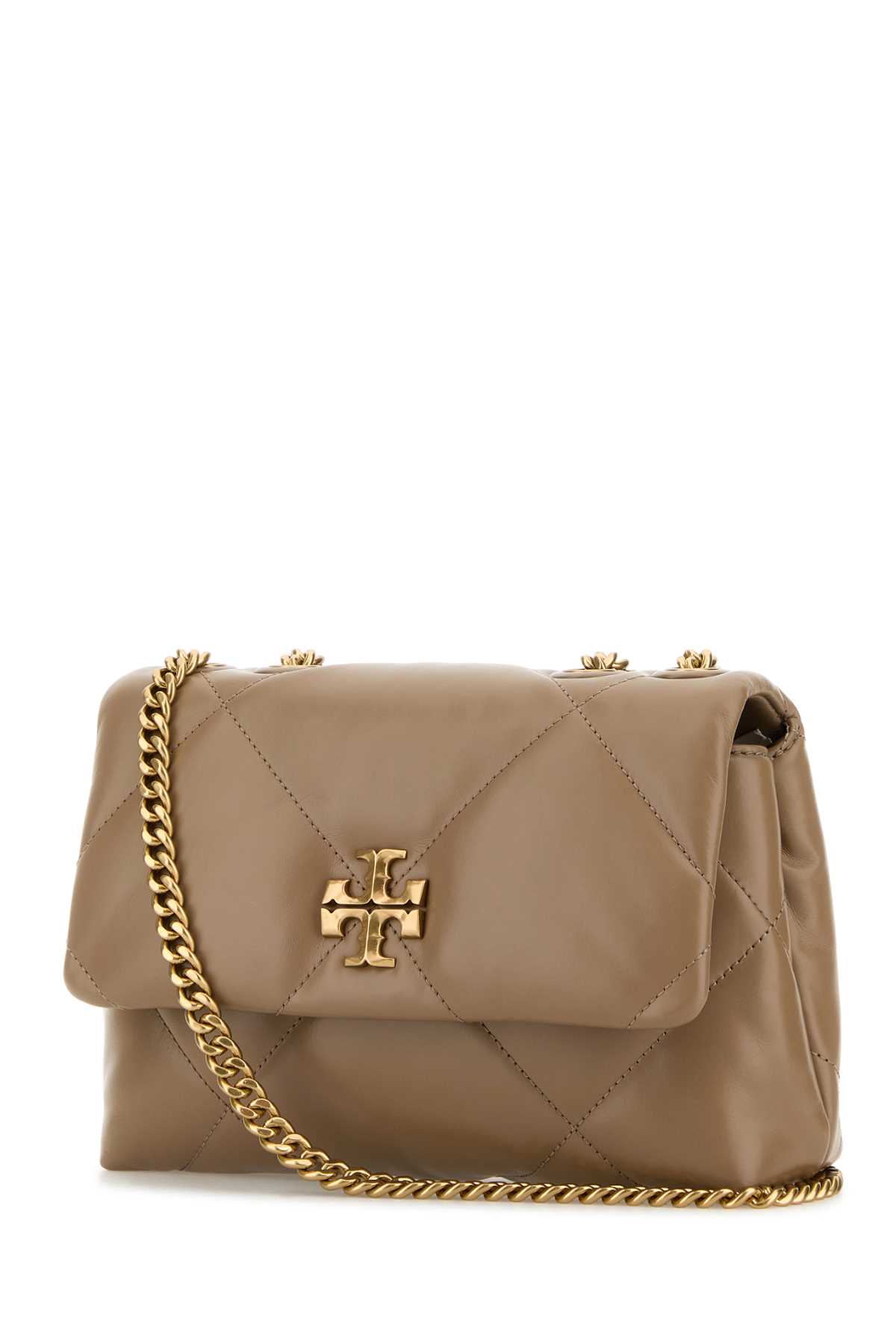 Shop Tory Burch Antiqued Pink Leather Kira Shoulder Bag In Taupeoak