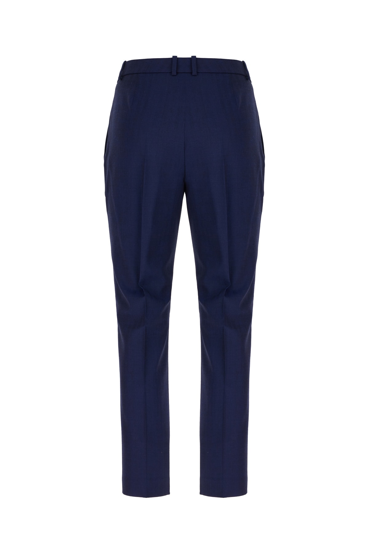 Shop Hugo Boss Blue Stretch Wool Pants In 966