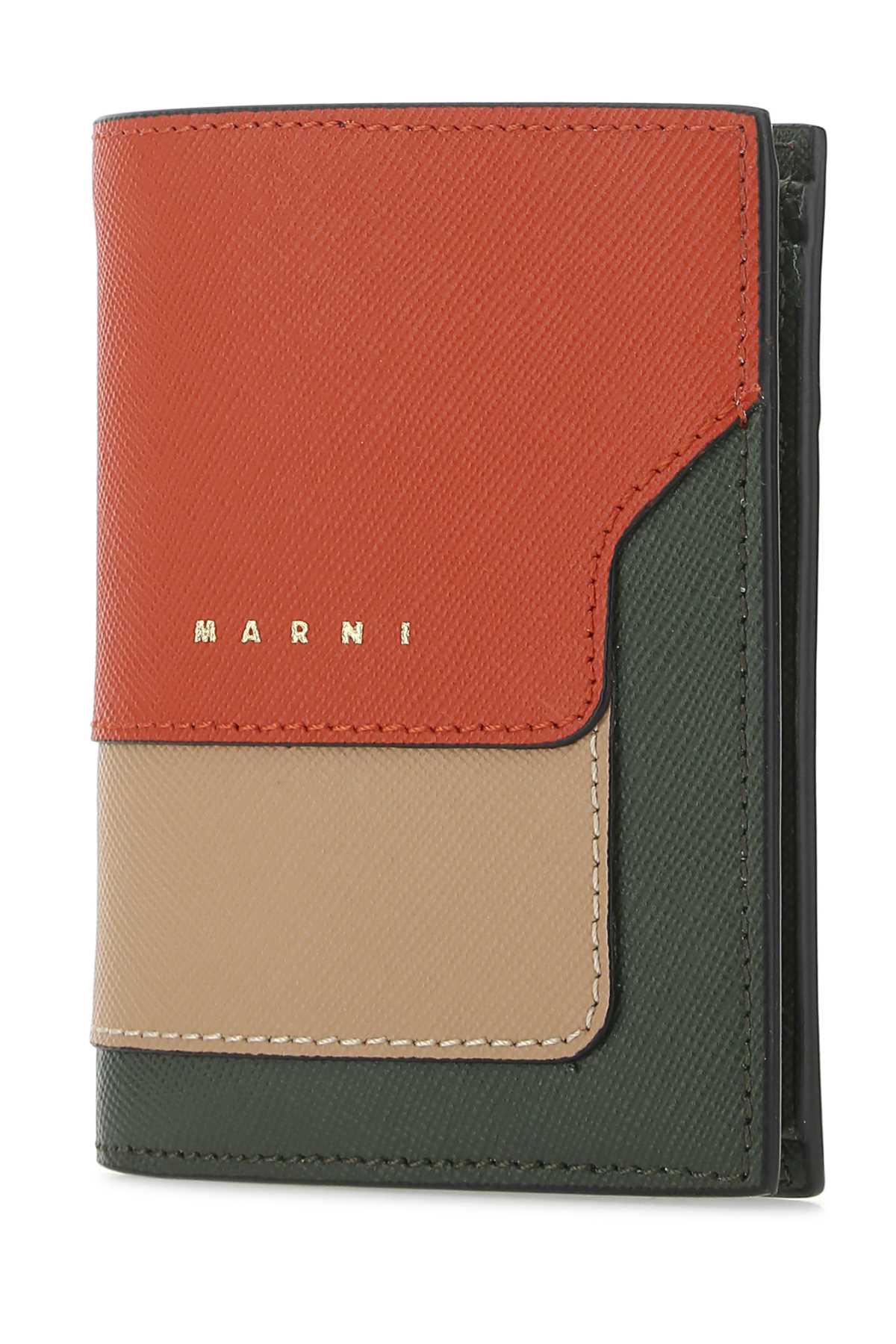 Marni Multicolor Leather Wallet In Z585n