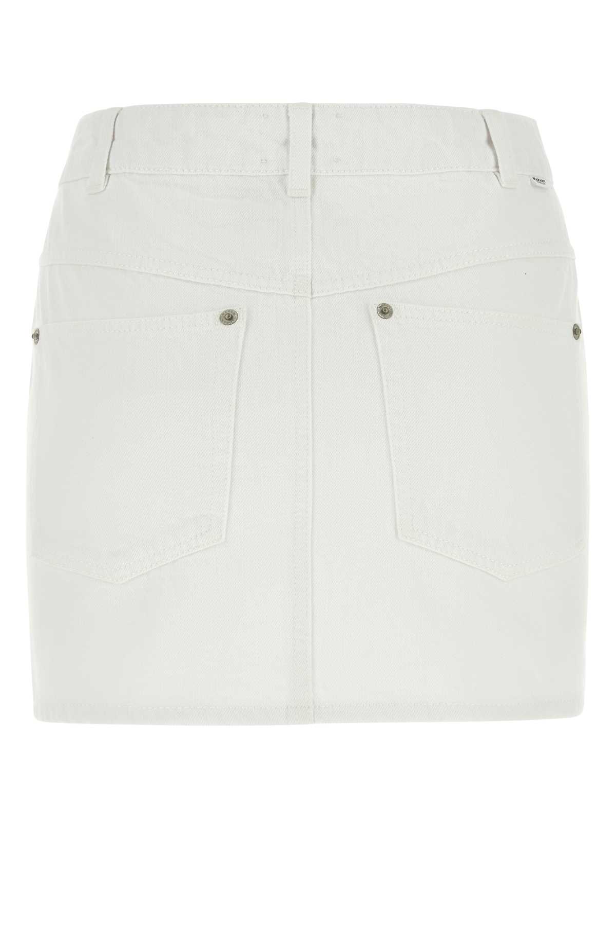 Marant Etoile White Denim Vesna Mini Skirt