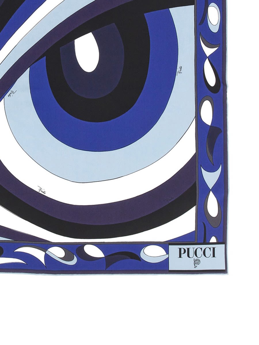 Shop Pucci Small Silk Yoke In Blue