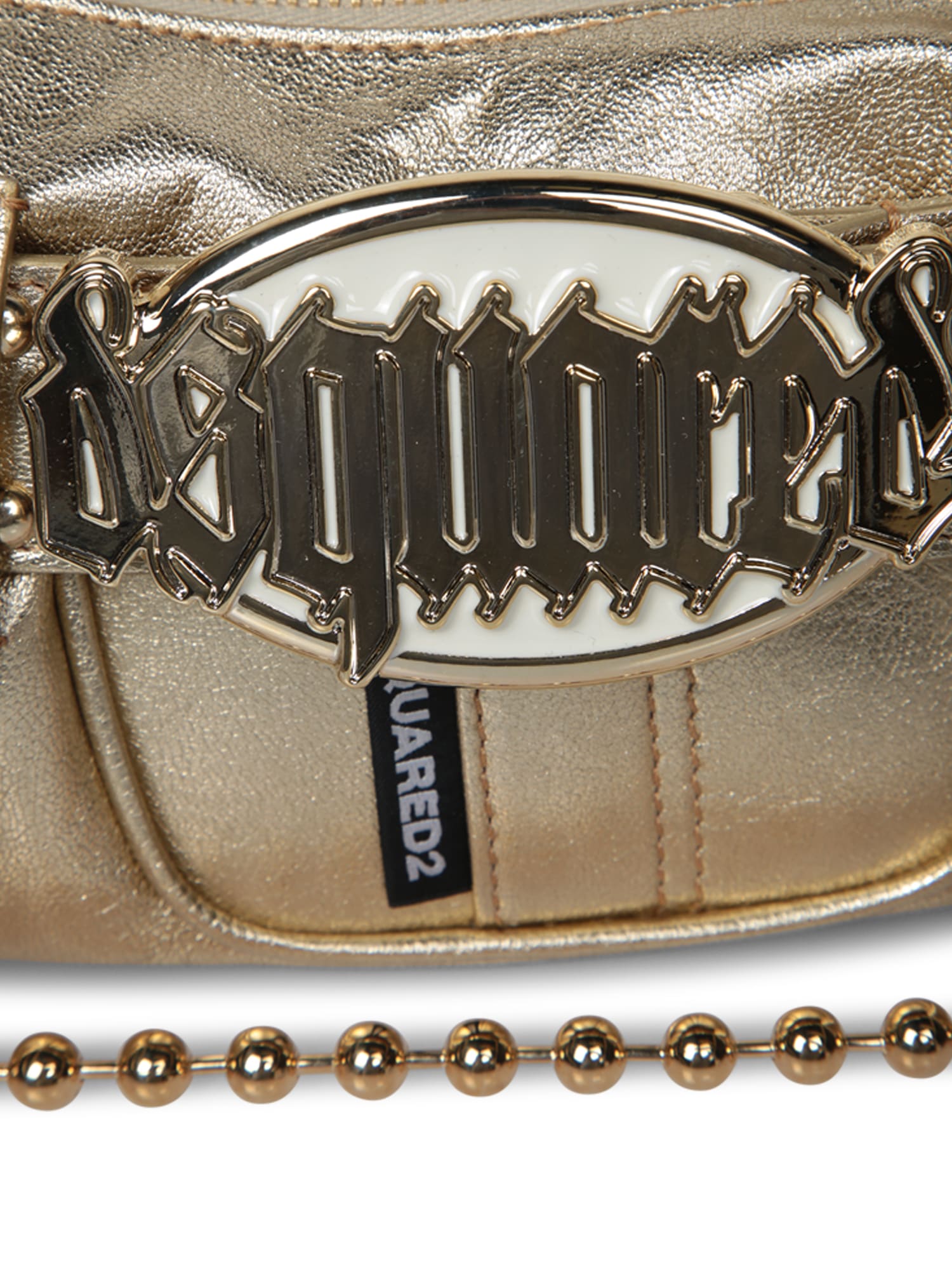 Dsquared2 Gold Laminated Clutch Bag In Metallic