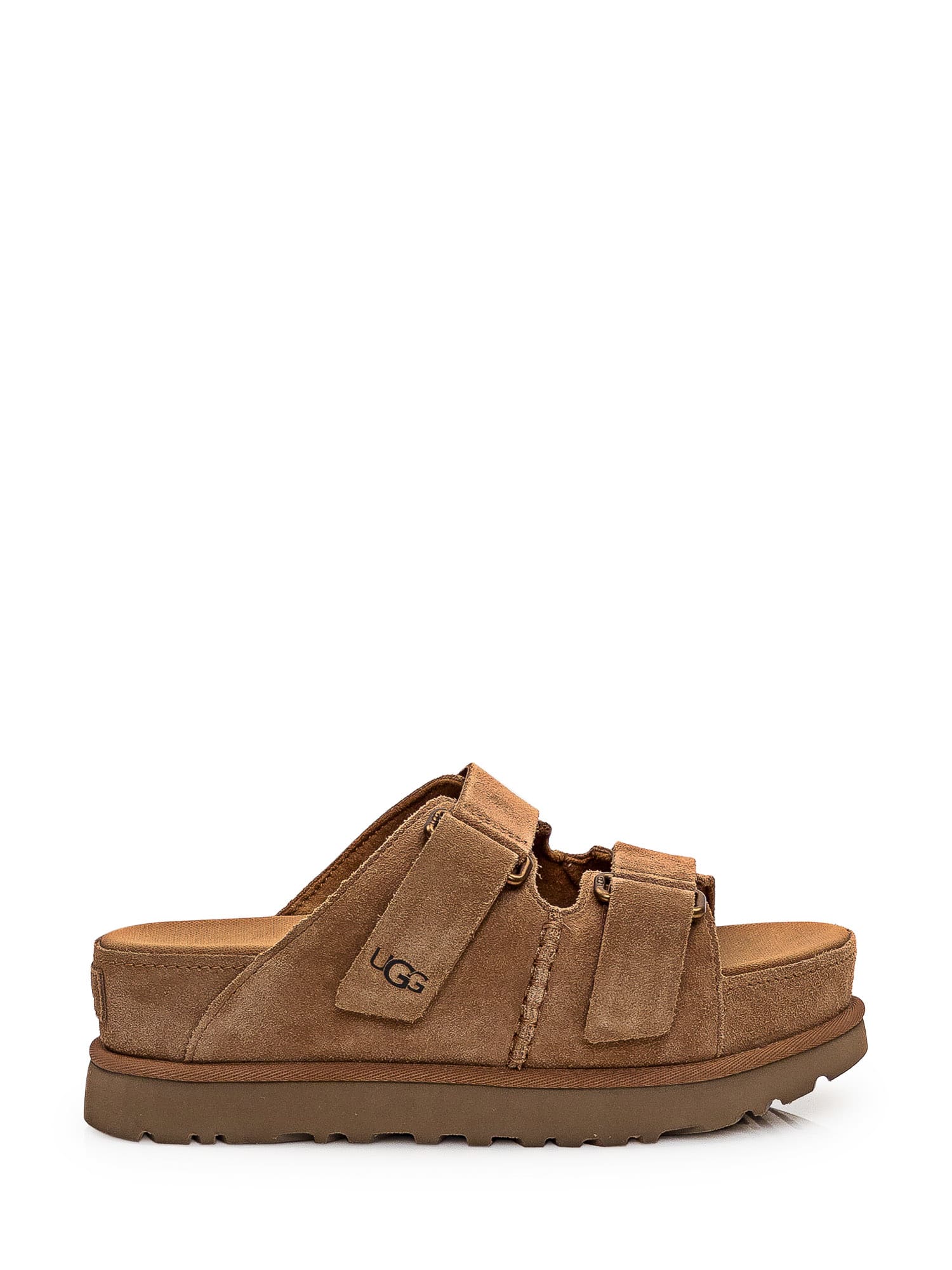 Shop Ugg Goldenstar Hi-sliders In Chestnut