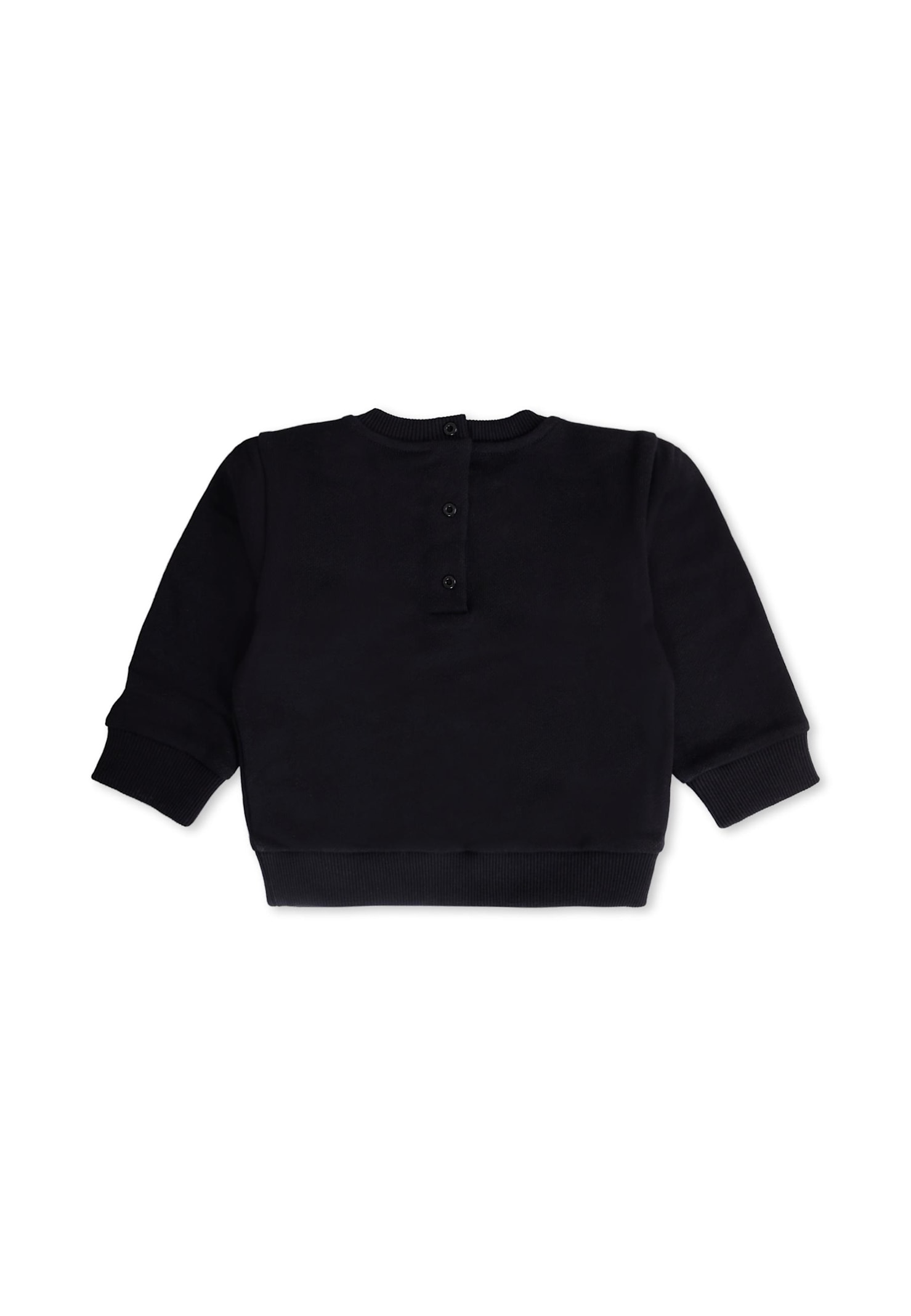 Balmain Black Sweatshirt For Babykids With Logo In Black