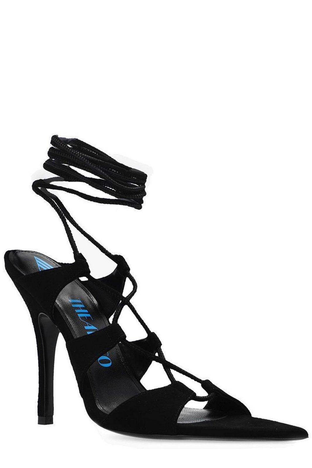 Shop Attico Renee Lace-up Ankle Strap Sandals
