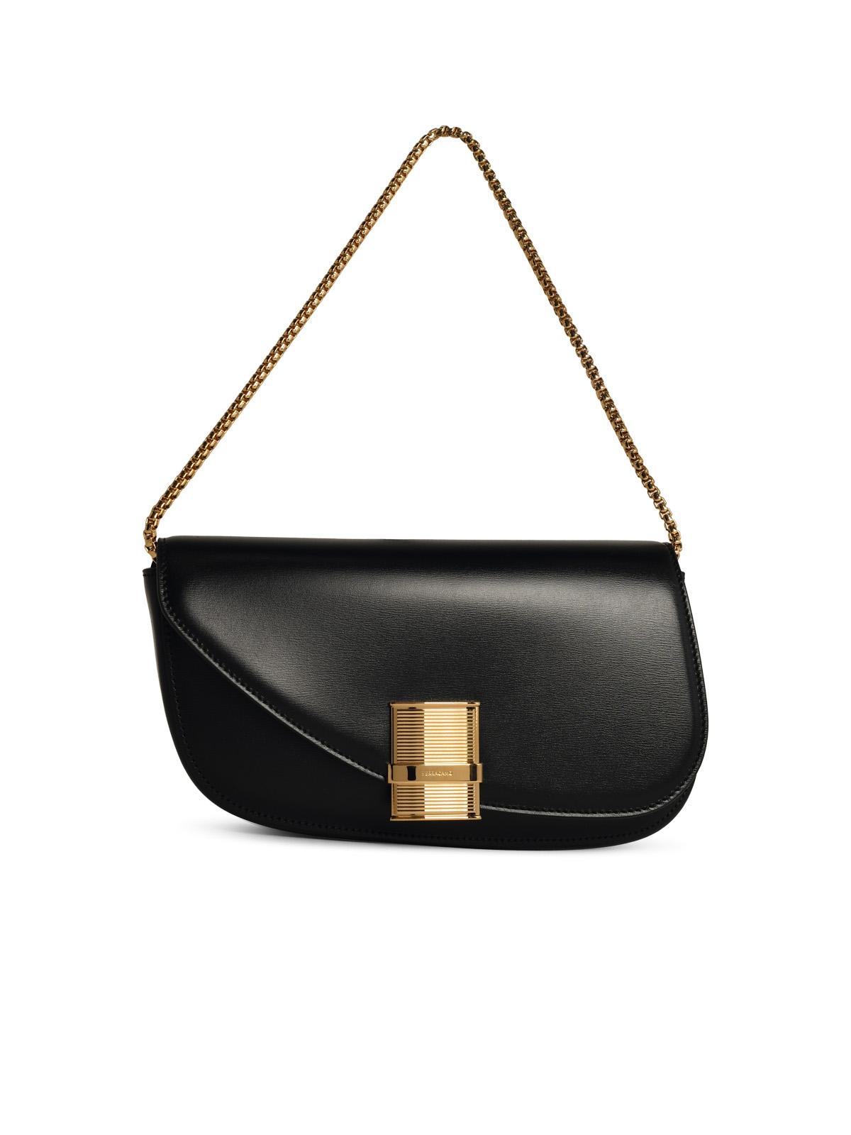 Shop Ferragamo Fiamma Black Leather Crossbody Bag