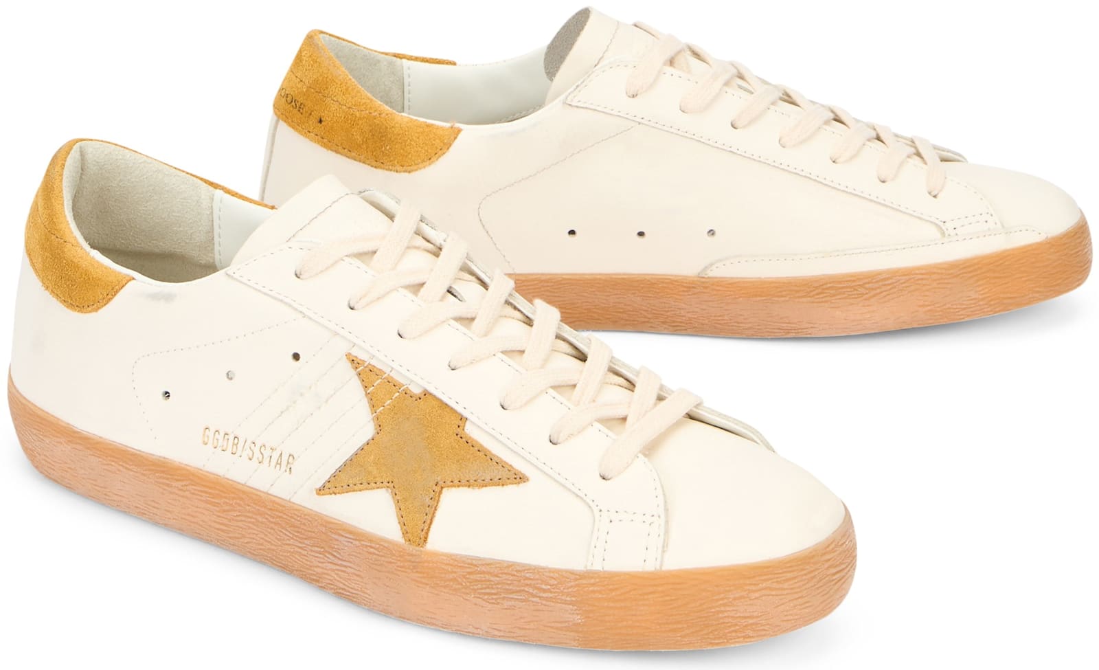 Golden Goose Leather Upper Sneakers With Suede Accents In White