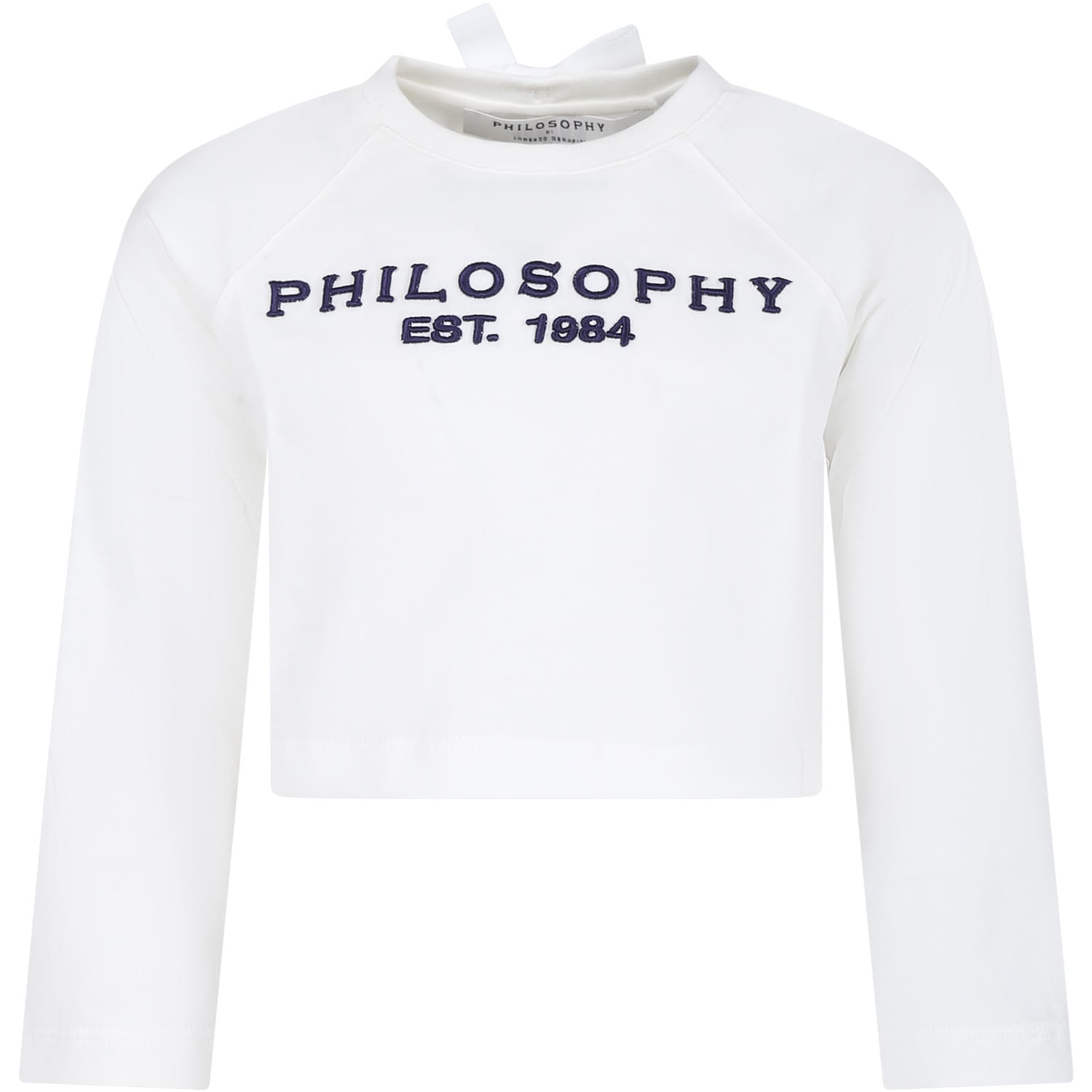 Shop Philosophy Di Lorenzo Serafini White T-shirt For Girl With Logo