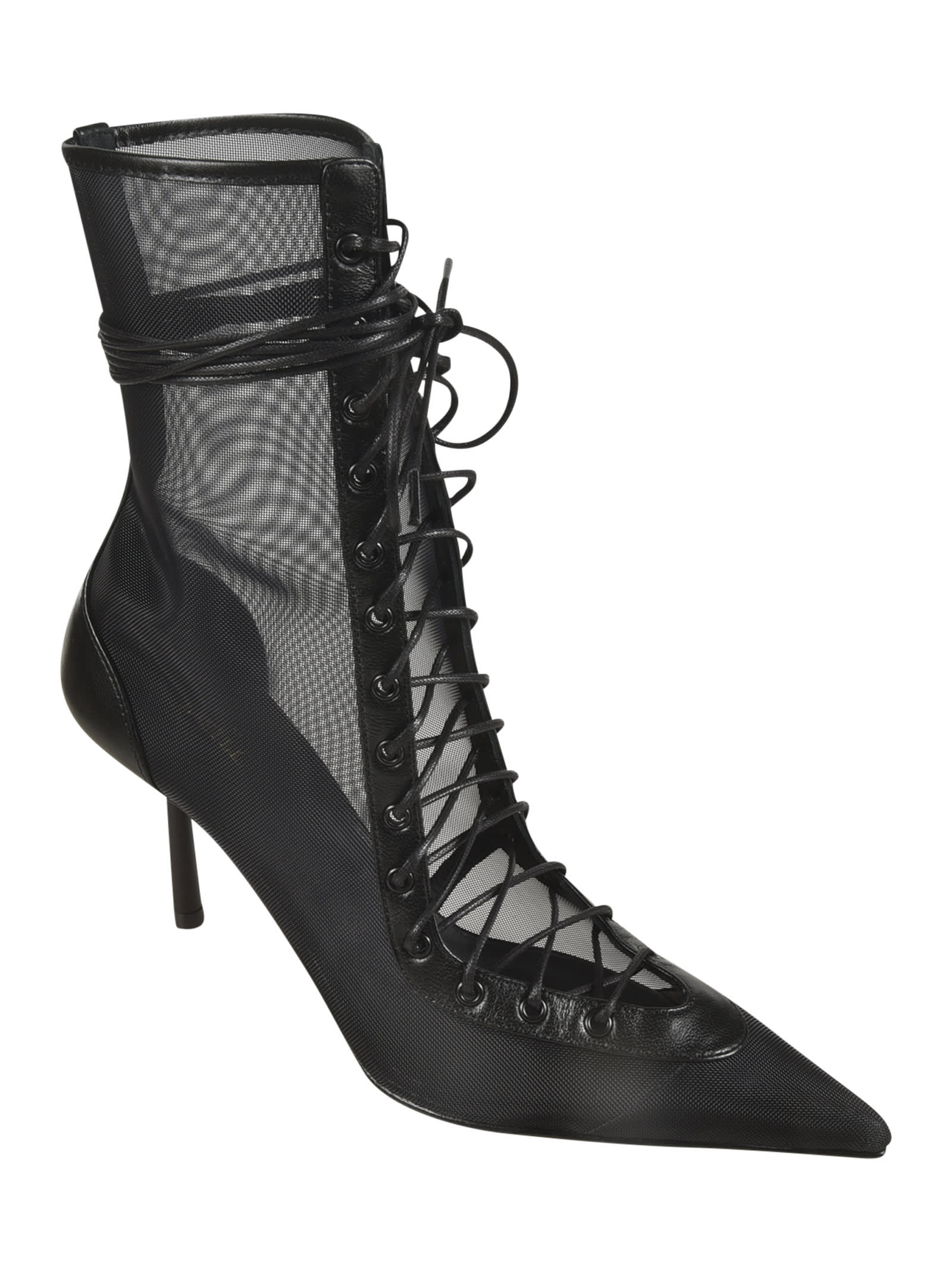 Le Silla See-through Lace-up Sneakers In Black