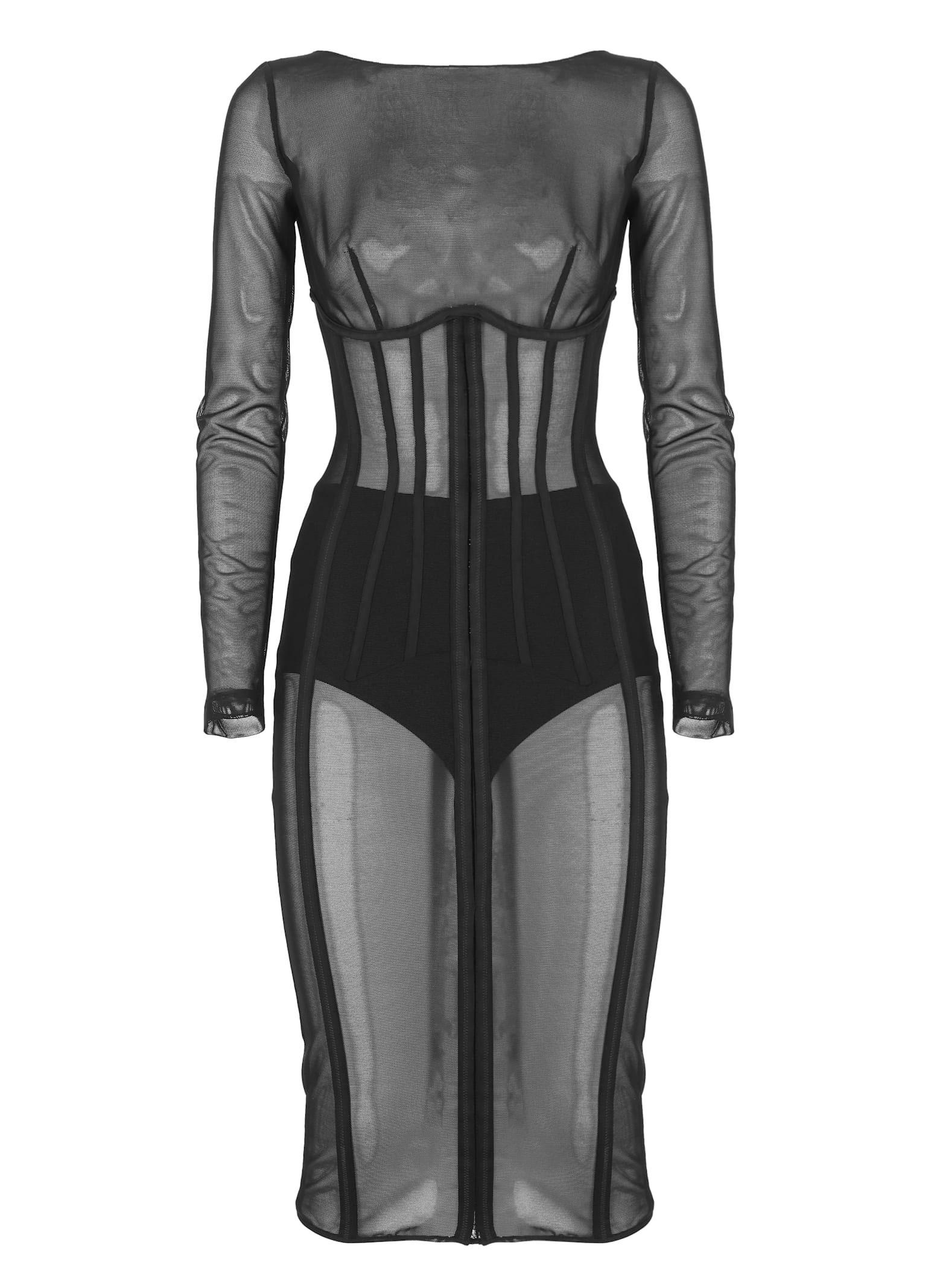 Elisabetta Franchi Tulle Midi Dress