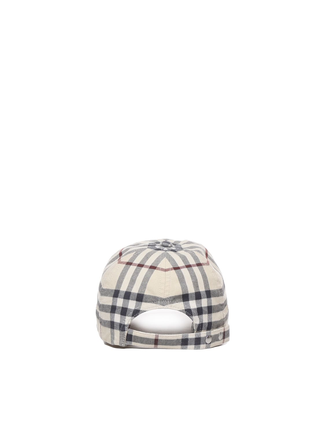 Shop Burberry Baseball Cap With Check Print In Grey