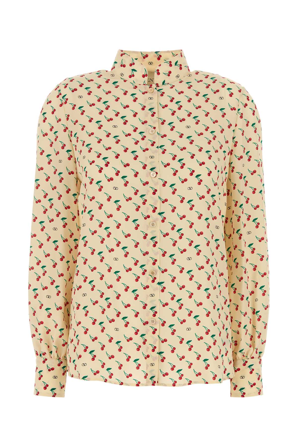 Valentino Cherryfic-print Shirt In Neutral