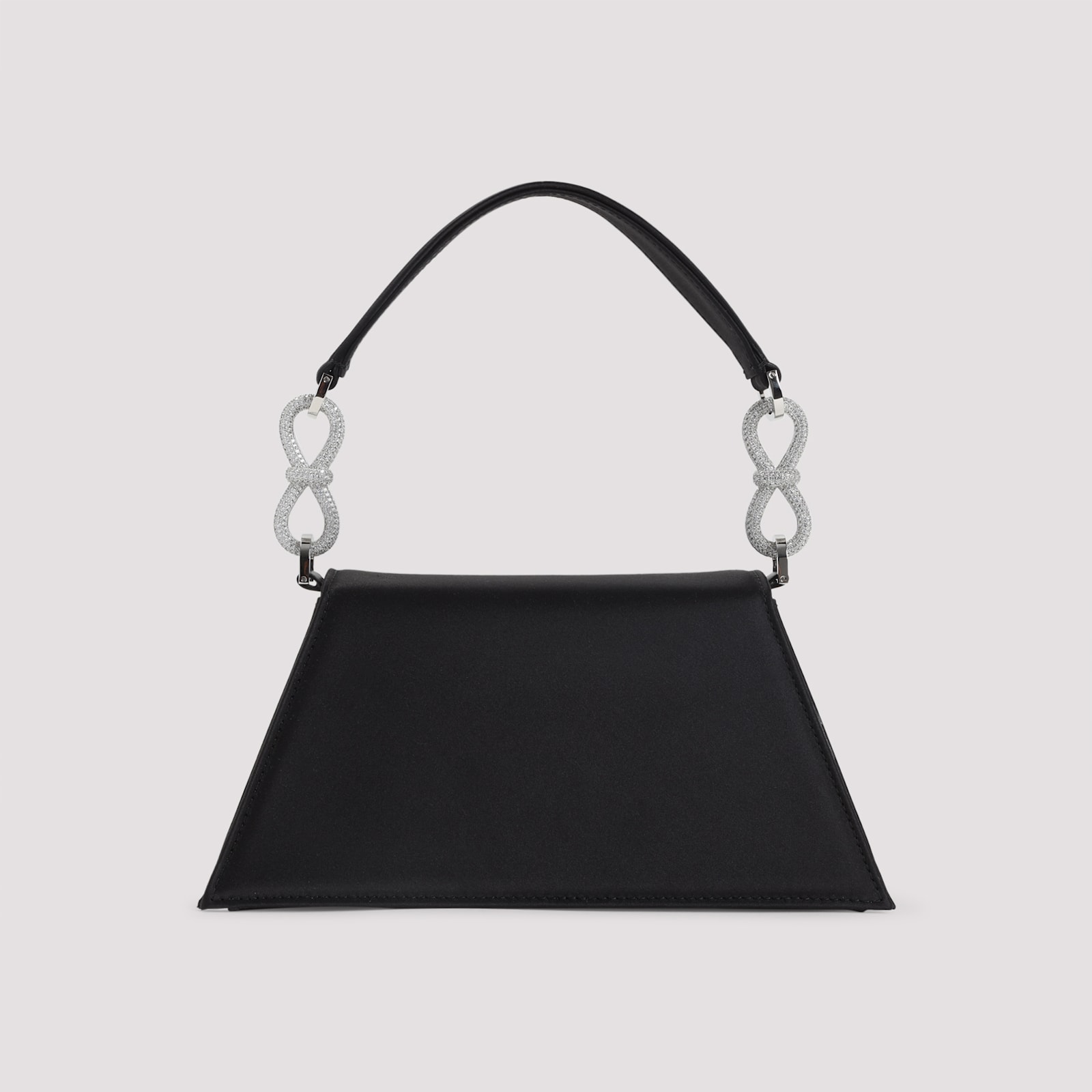 Mach & Mach Mach&mach Samatha Double Bow Satin Shoulder Bag In Black