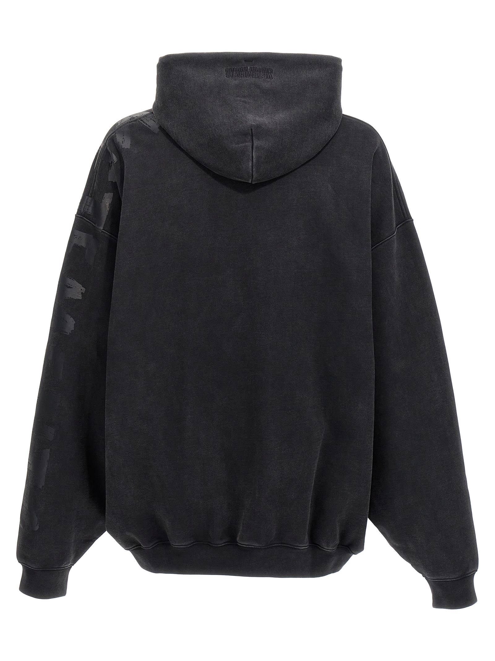 Shop Vetements Double Anarchy Hoodie In Black