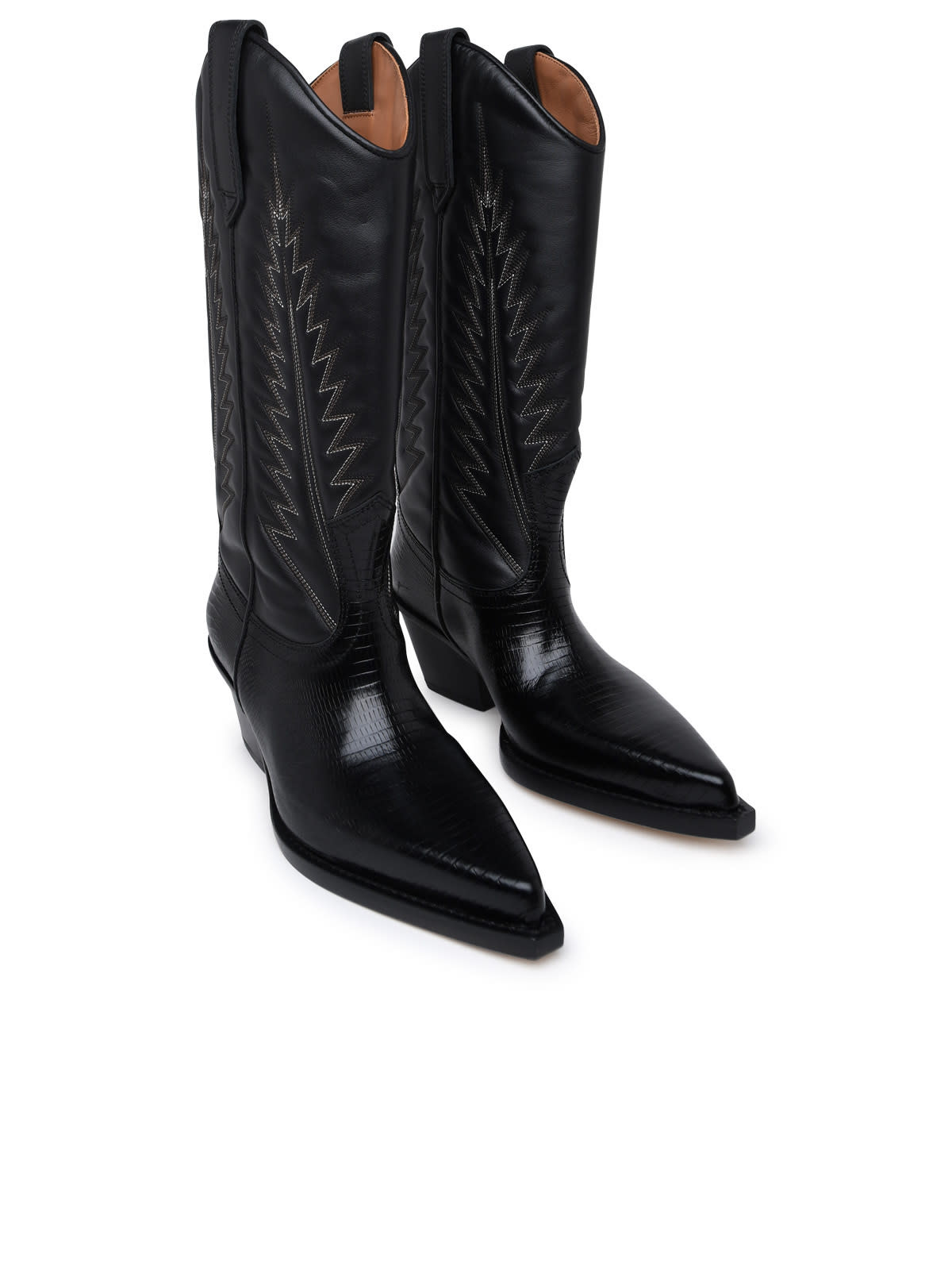 Shop Paris Texas Black Leather Rosary Boots