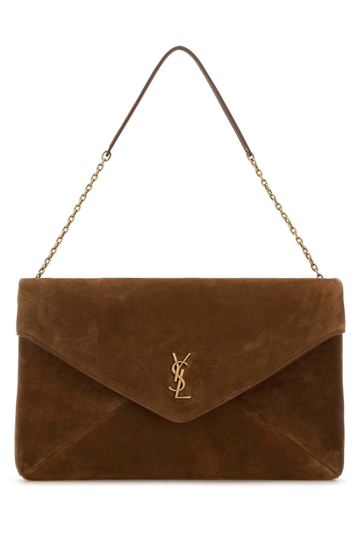 Saint Laurent Brown Suede Cassandre Xxl Shoulder Bag