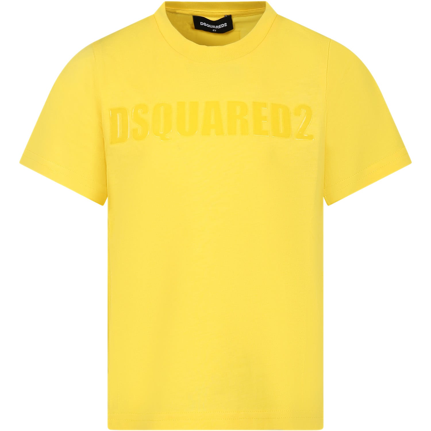 Shop Dsquared2 Yellow T-shirt For Boy With Logo