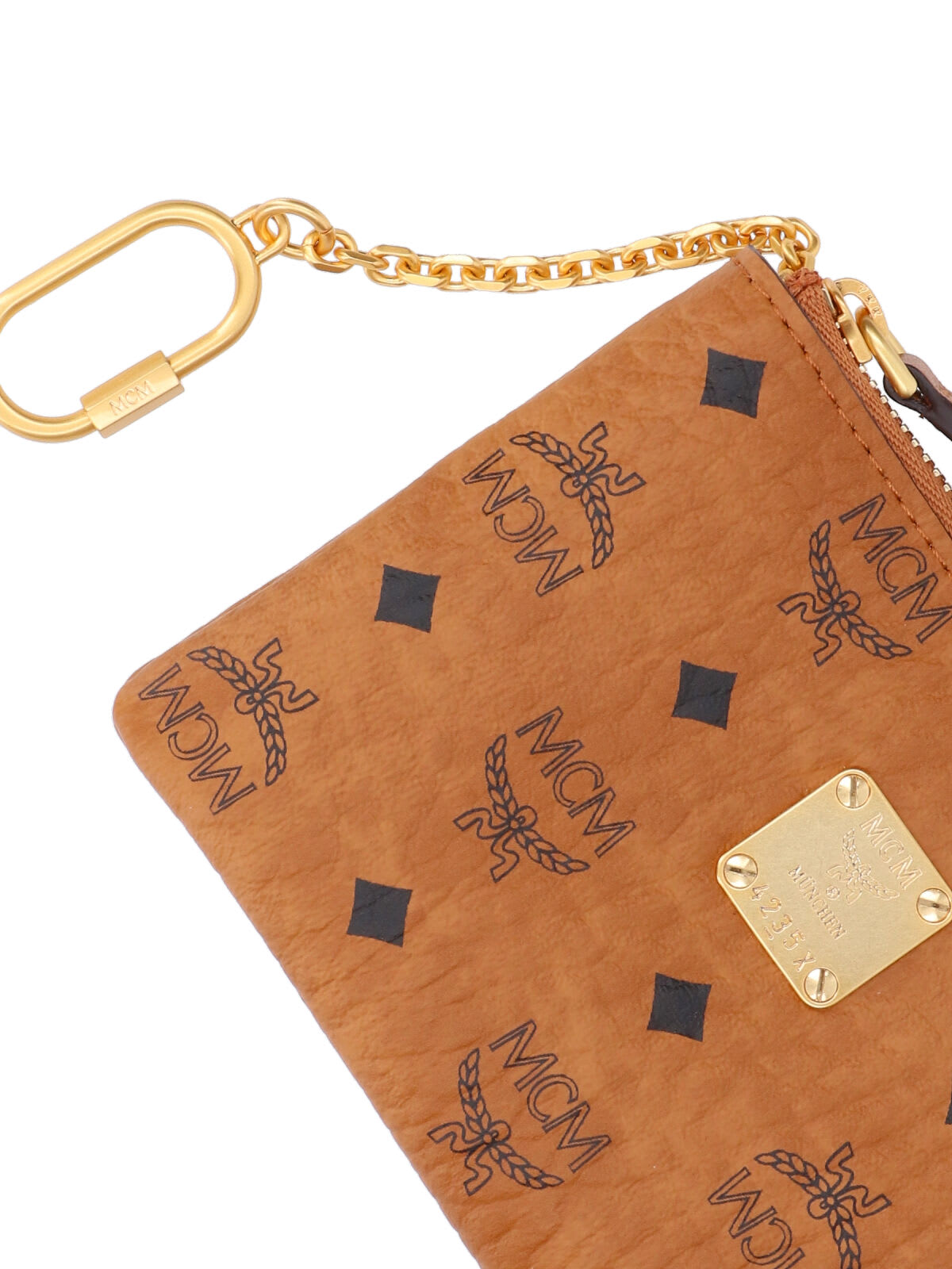 Mcm Hardware Keyring Attachment Wallets In Brown