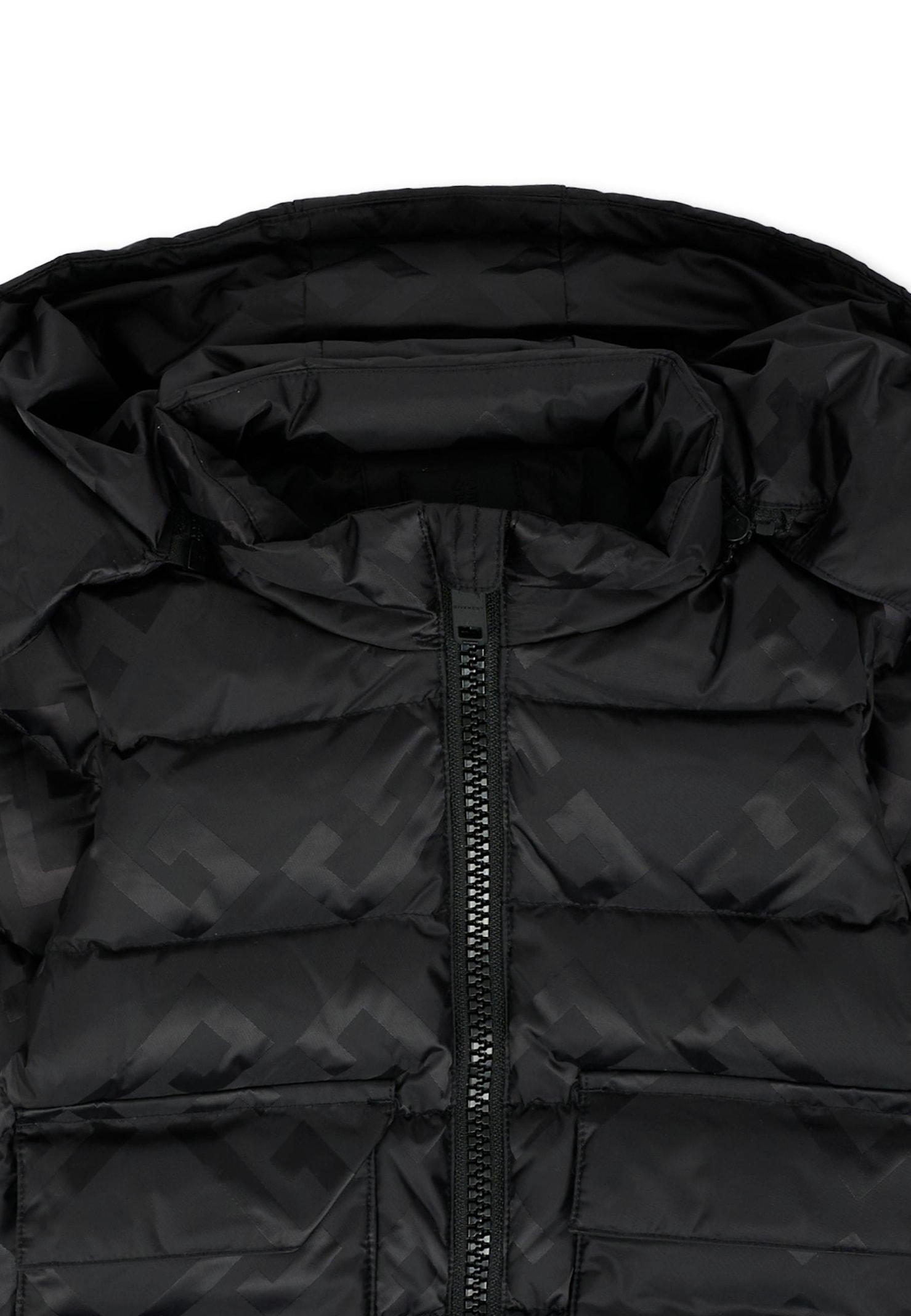 Givenchy Black Down Jacket For Baby Boy With 4g Motif In Black