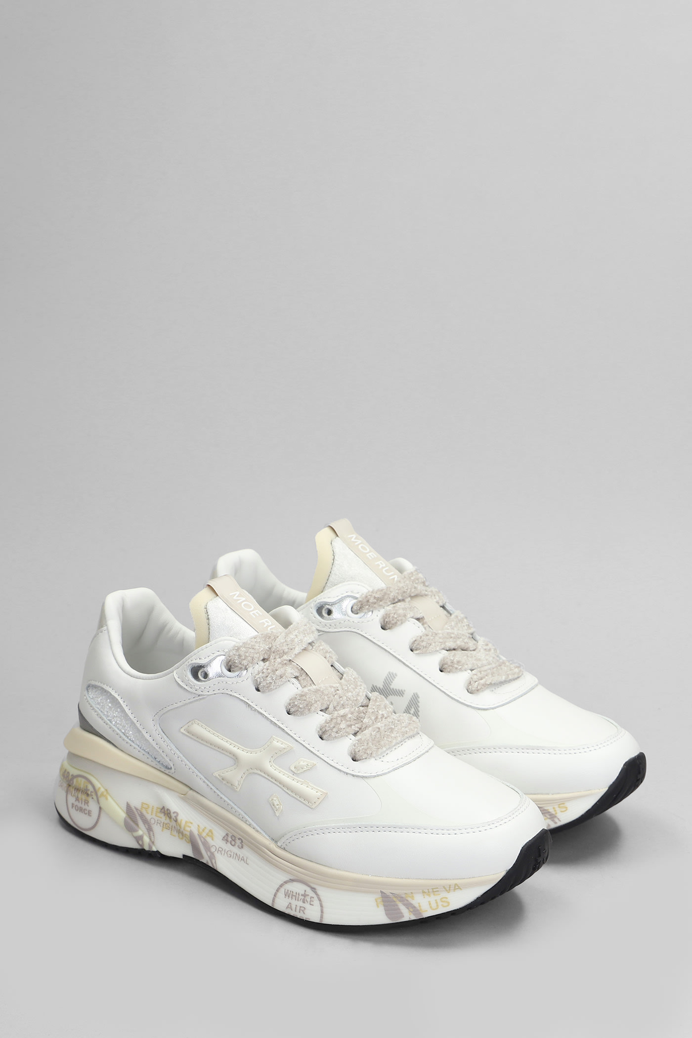 Shop Premiata Moerun Sneakers In White Leather