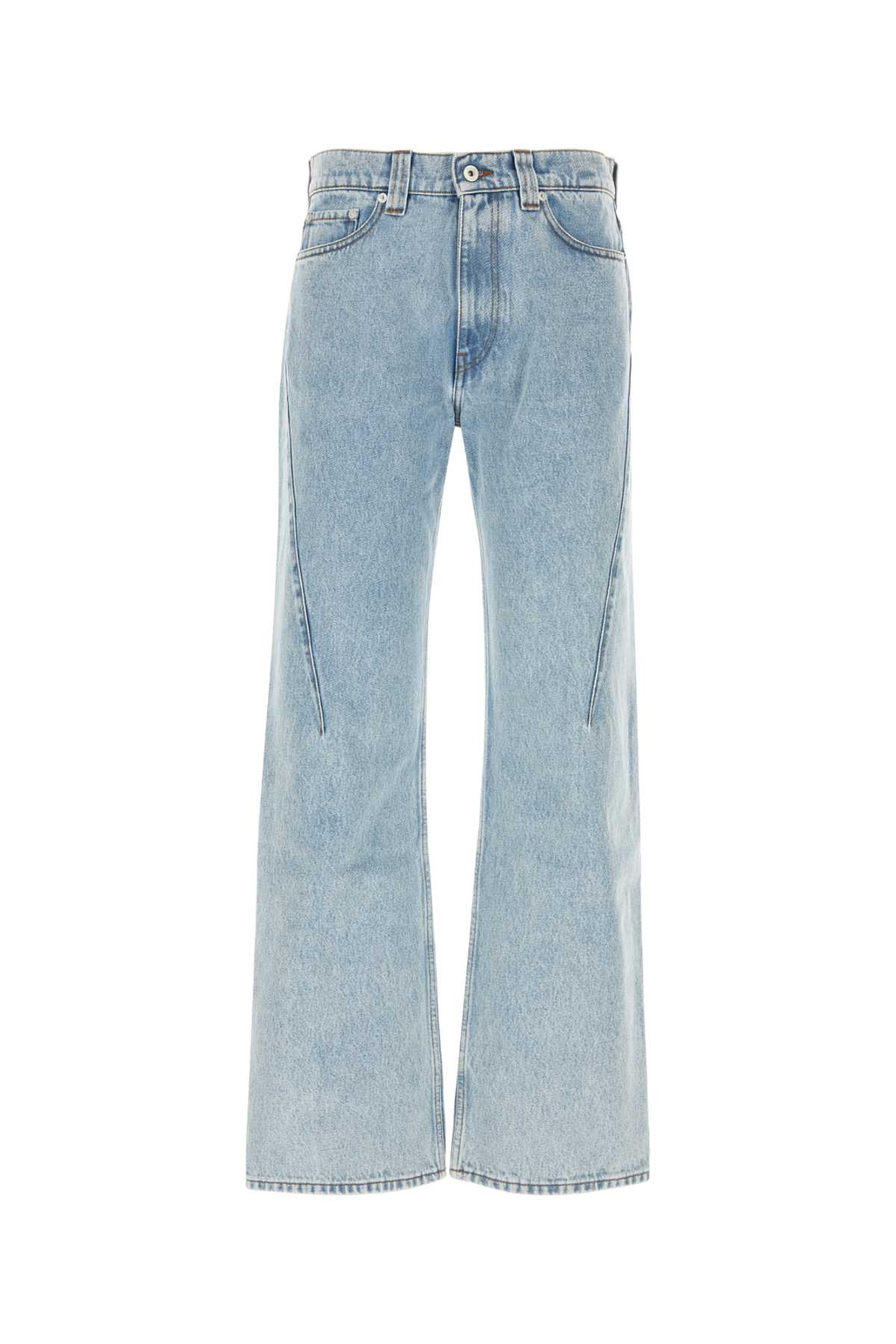 Shop Y/project Denim Jeans In Evergreen Ice Blue
