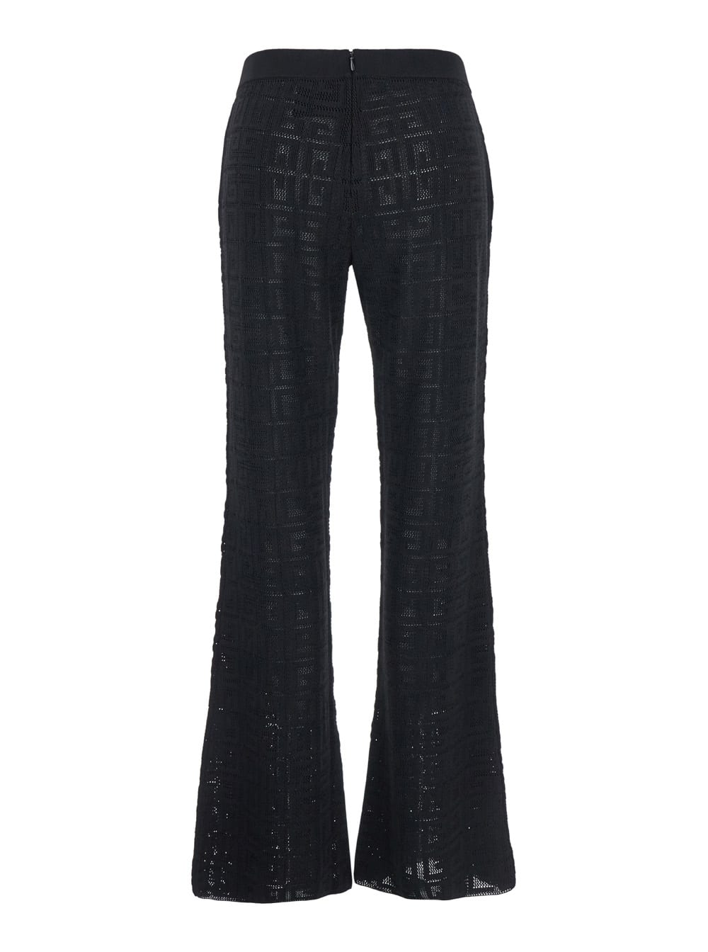 Shop Givenchy Black Flared Leg Pants With 4g Logo All-over In Viscose Blend Woman