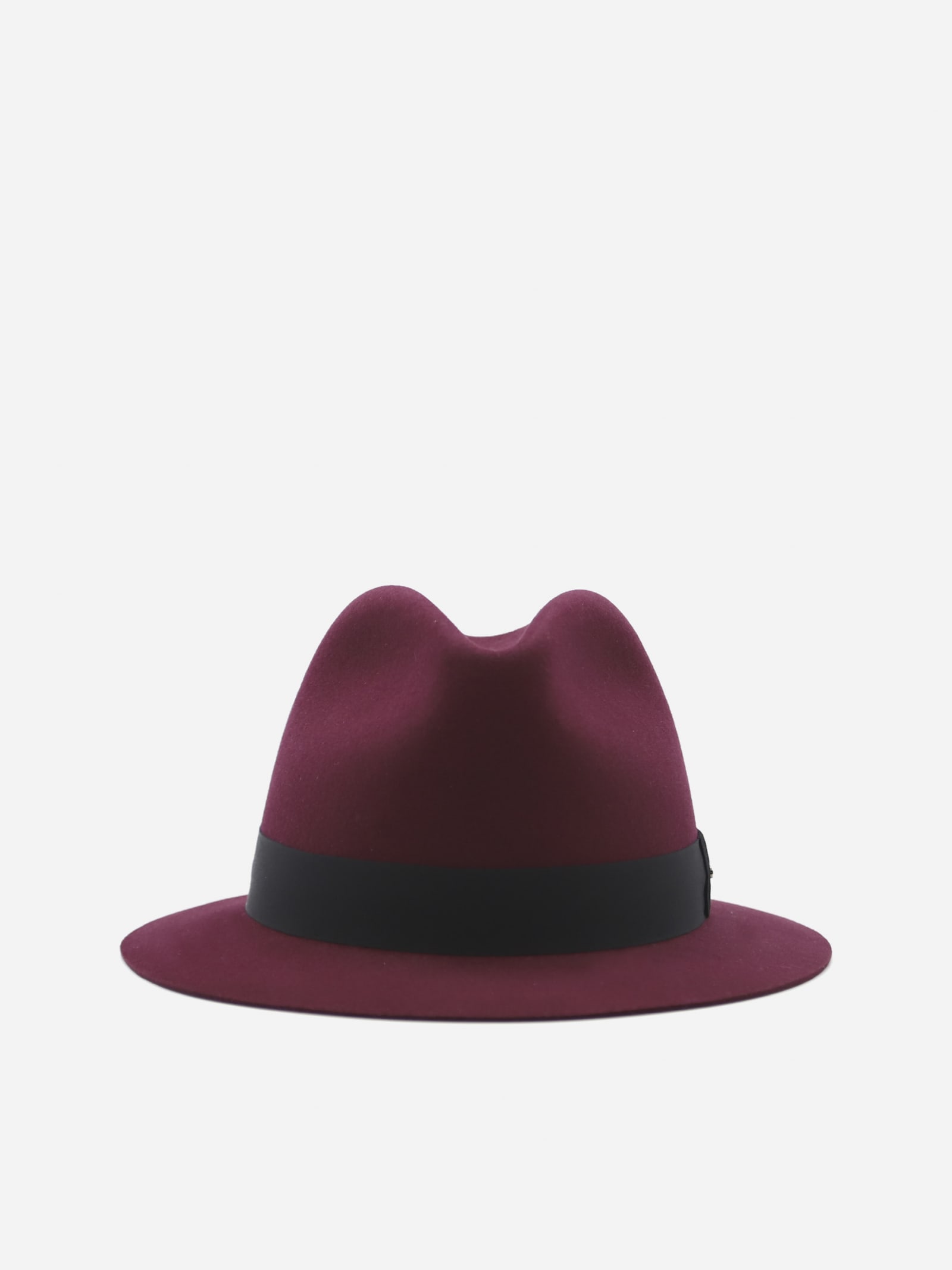 Saint Laurent Fedora Hat In Rabbit Felt With Grosgrain Ribbon