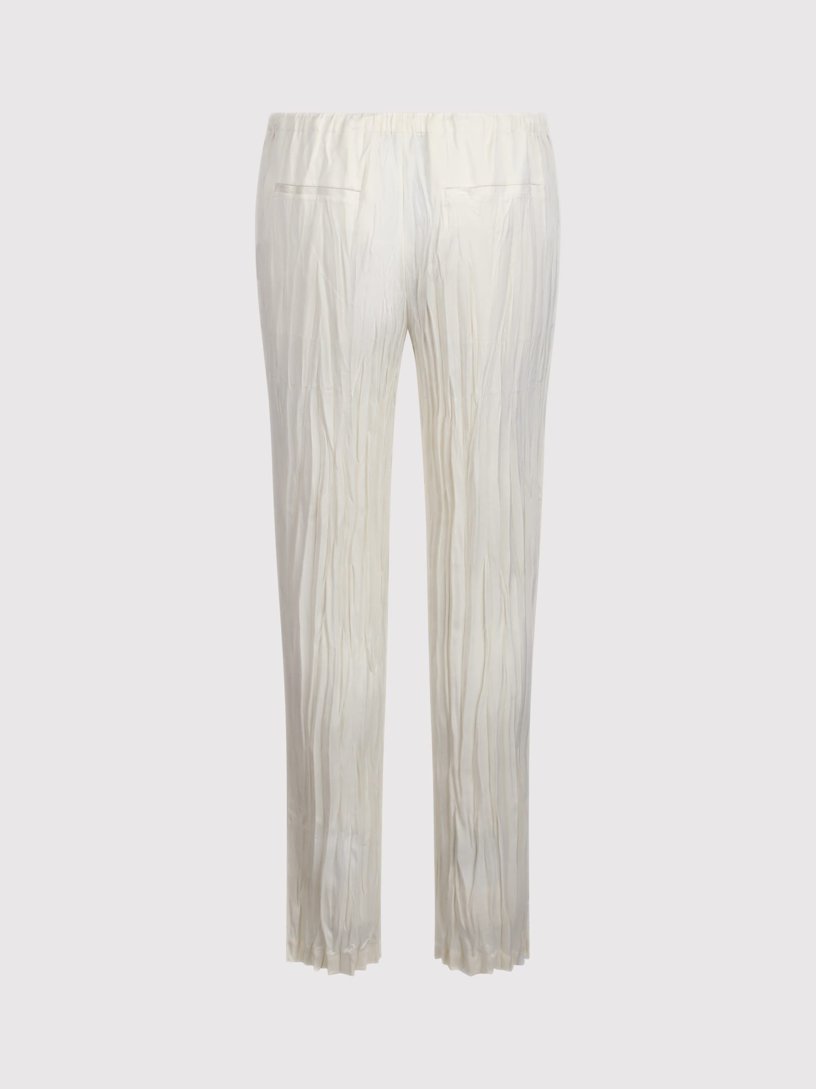 Shop Helmut Lang Trousers With Wrinkled Effect