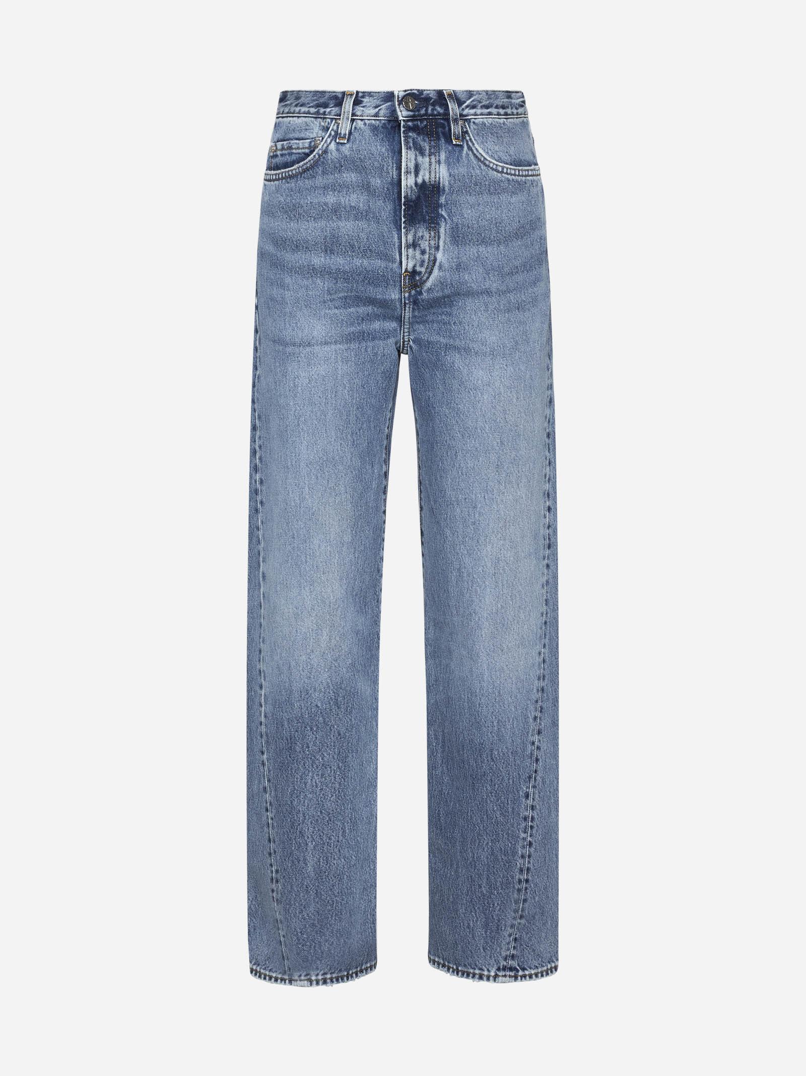 Shop Totême Twisted Jeans In 485 Worn Blue