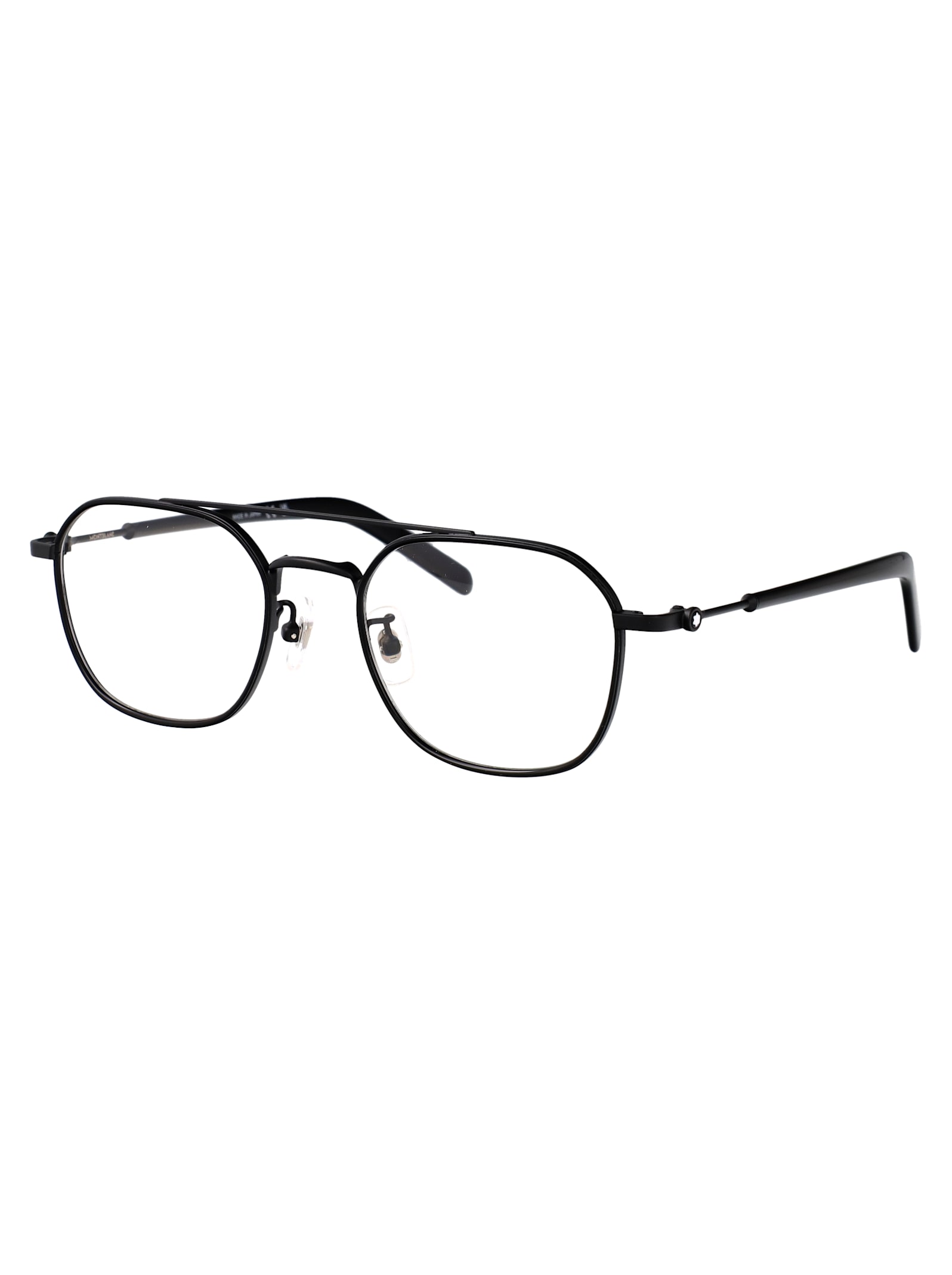 Montblanc Black-black-transparent Acetate Glasses In Black