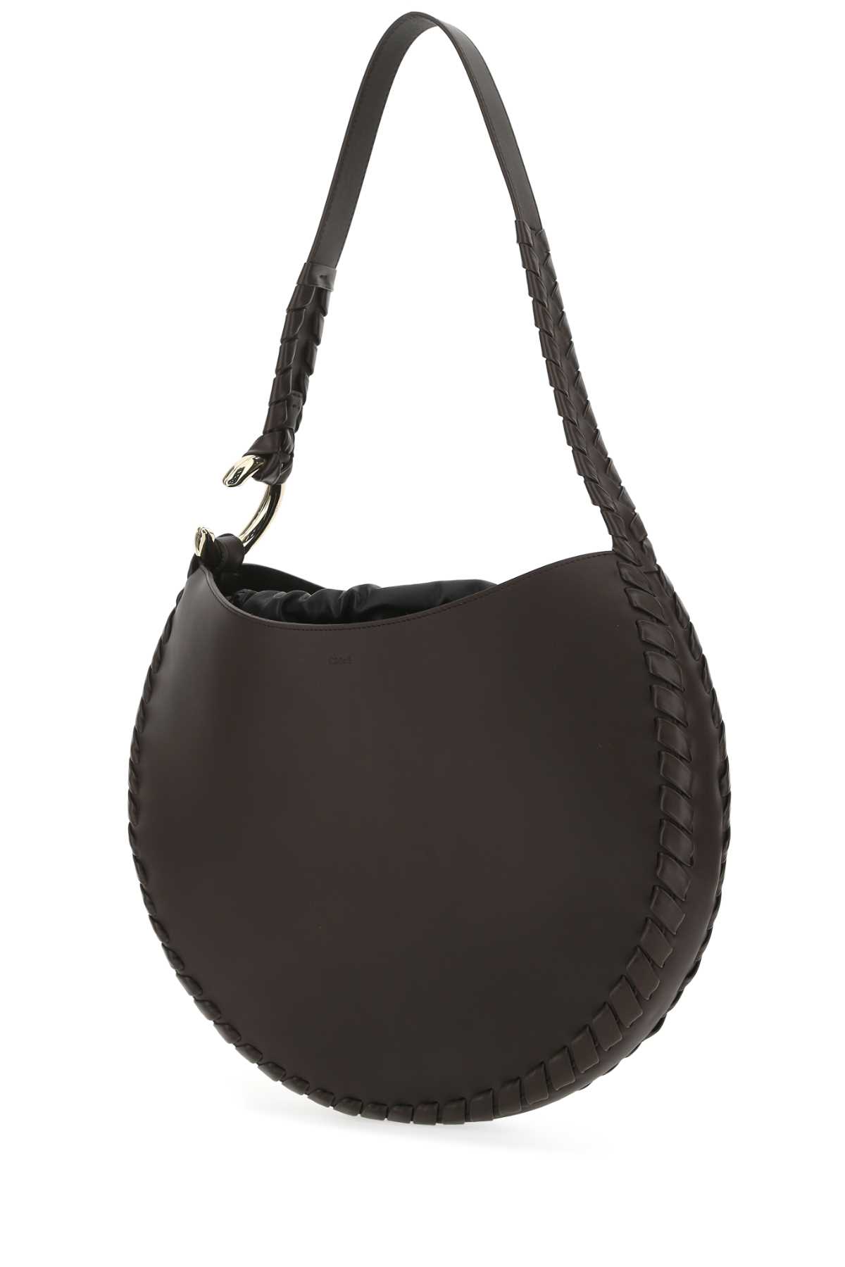 Shop Chloé Dark Brown Leather Large Mate Shoulder Bag In 297