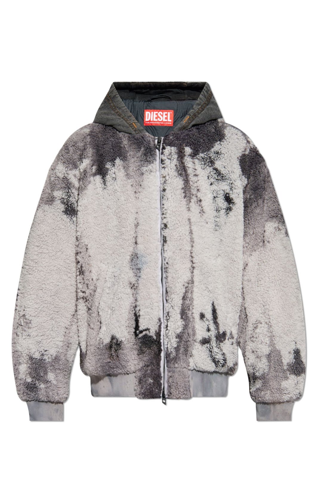 Shop Diesel Tie-dyed Teddy Jacket In R