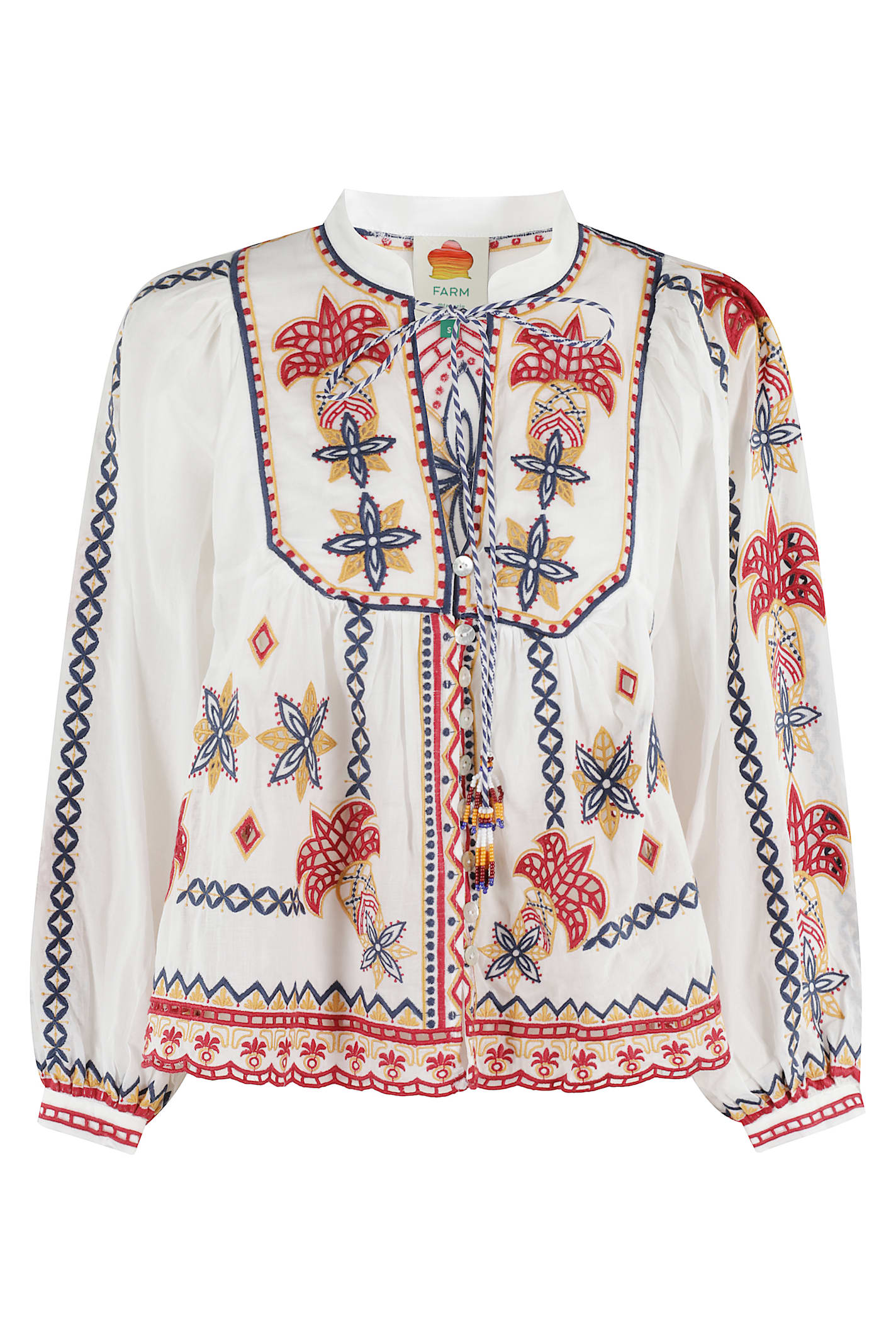 Marys Tiles Off White Embroidered Blouse