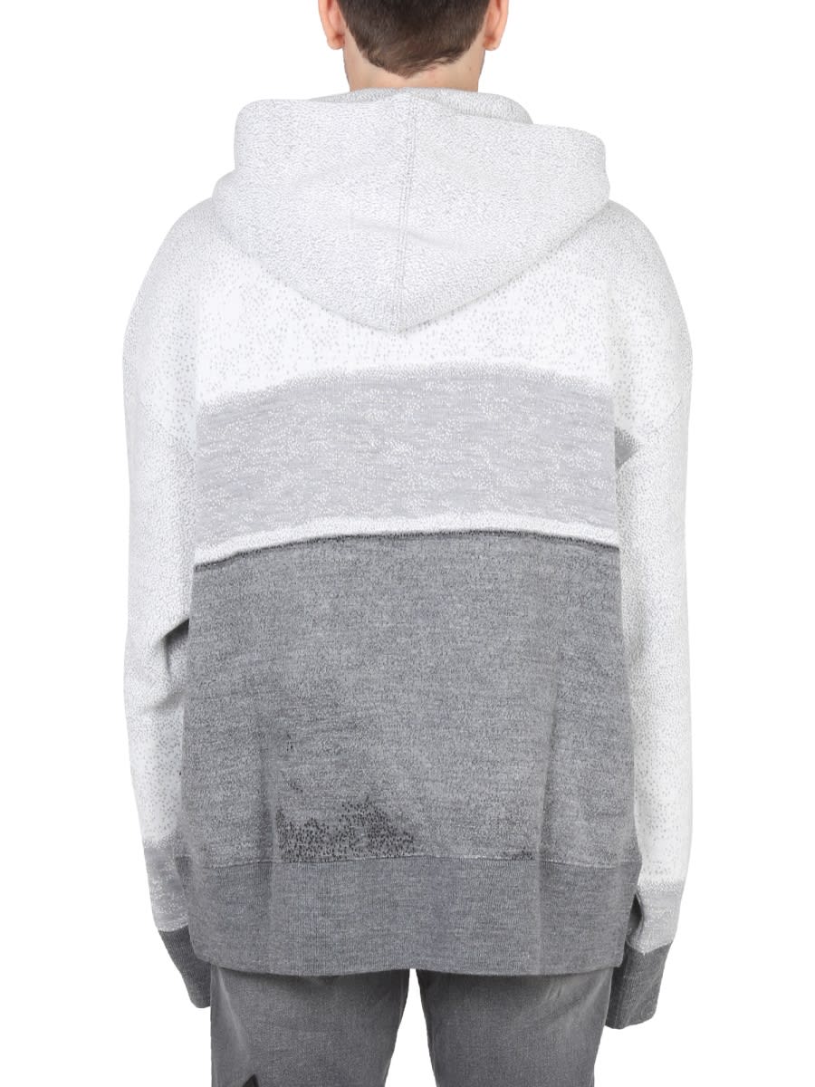 Shop Palm Angels Hooded Shirt In Grey