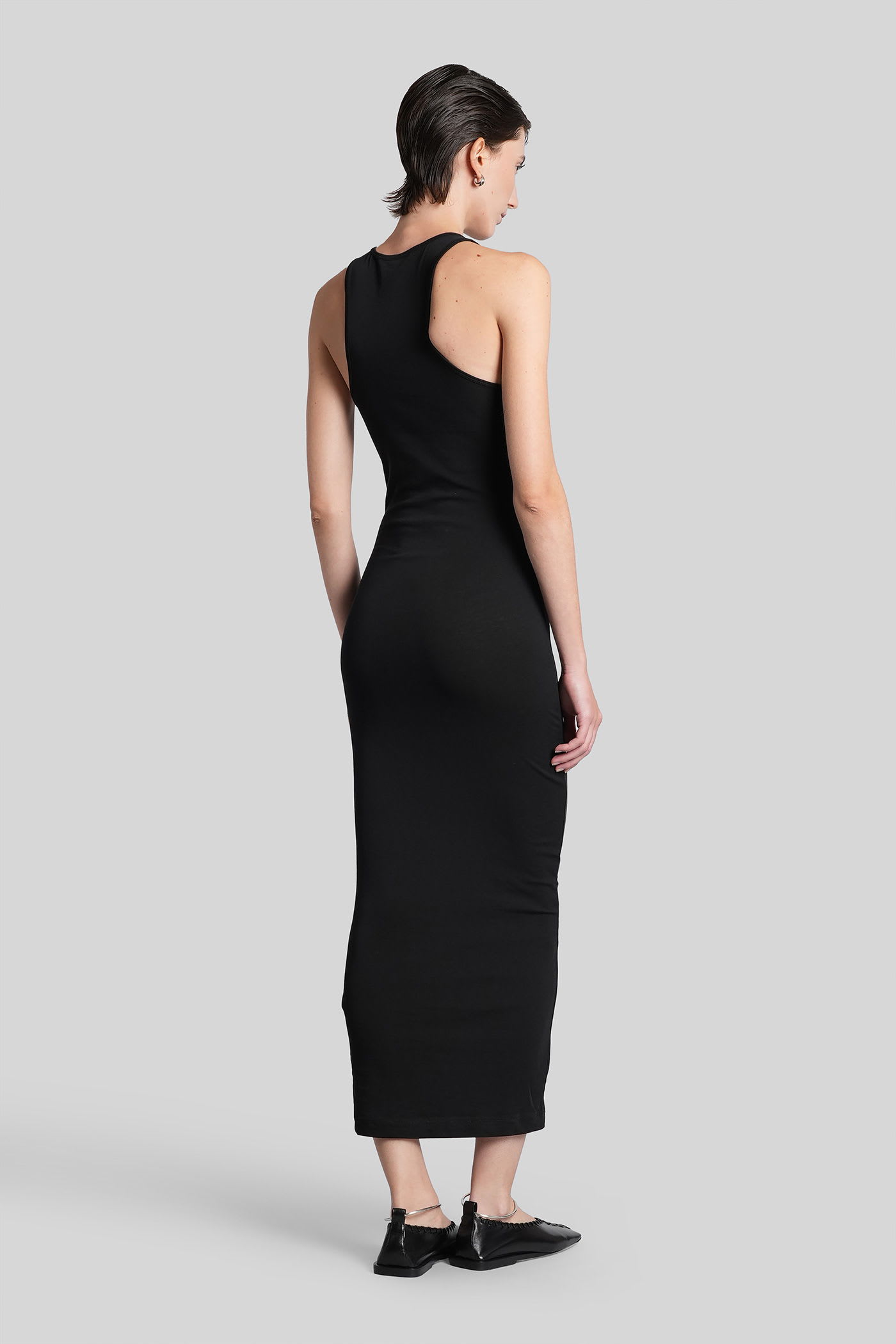 Entire Studios Long Dress In Black Cotton In Black