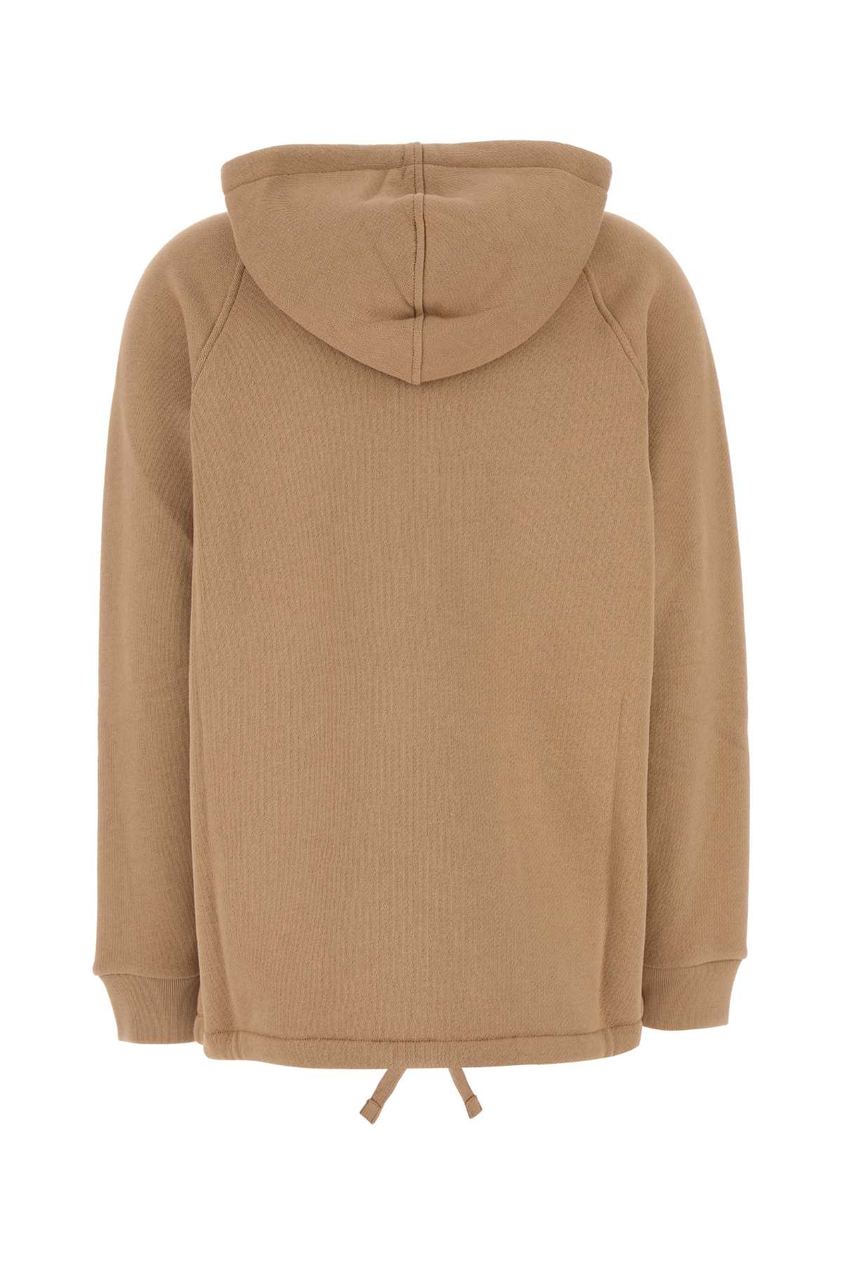 Shop Gucci Camel Cotton Oversize Sweatshirt In Desertsandmix