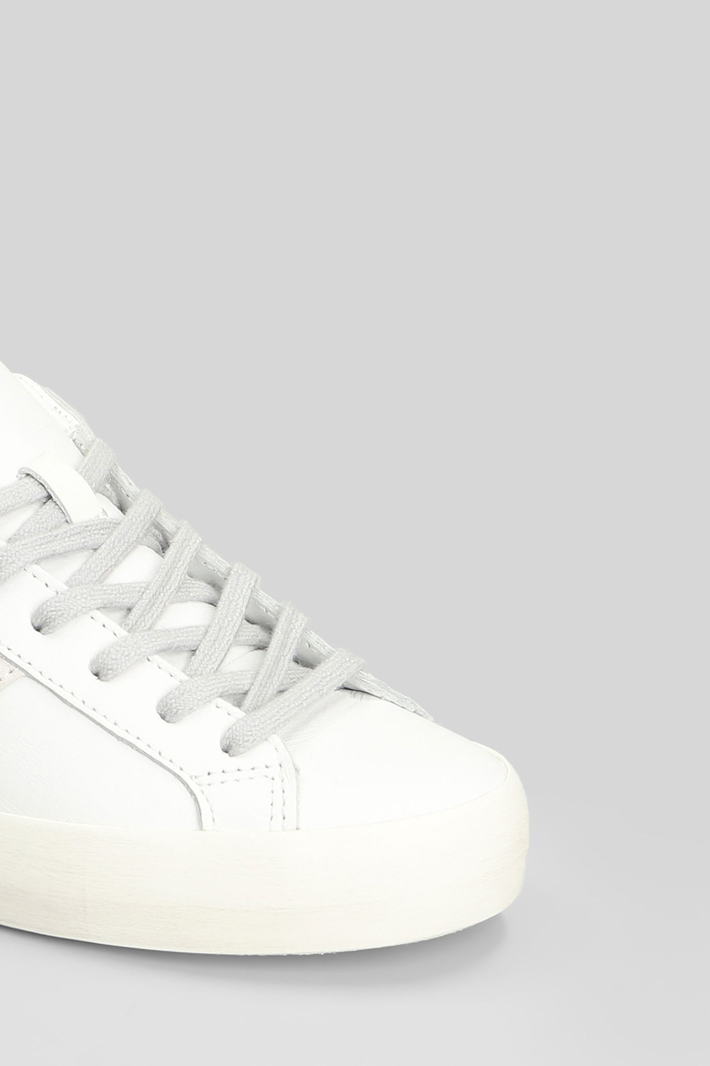 Date Hill Low Calf Sneakers In White Leather In Multi