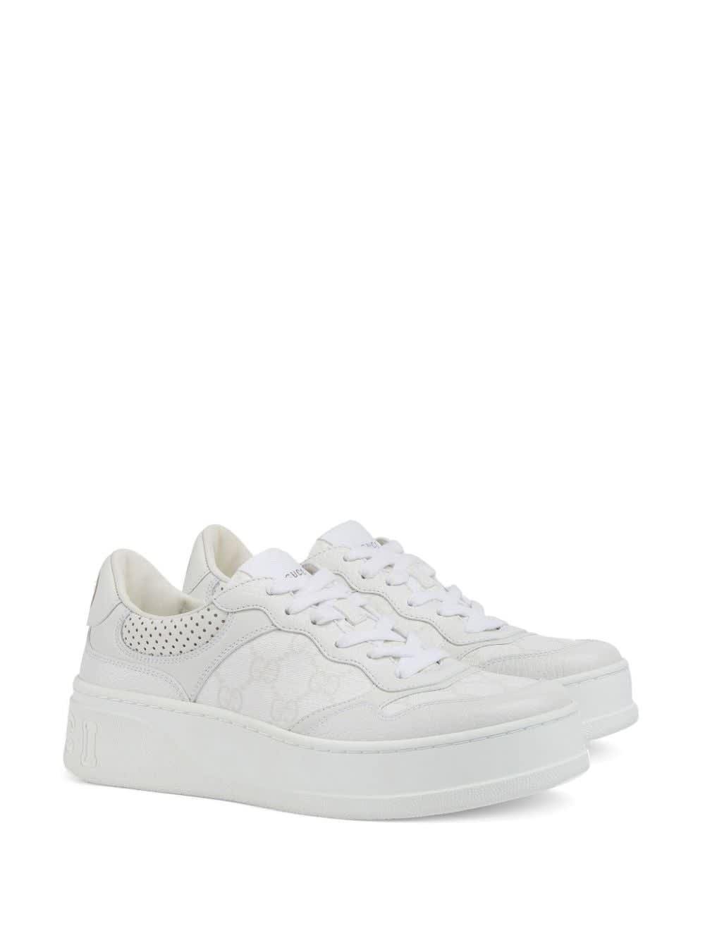 Gucci Chunky B Leather Sneakers In White
