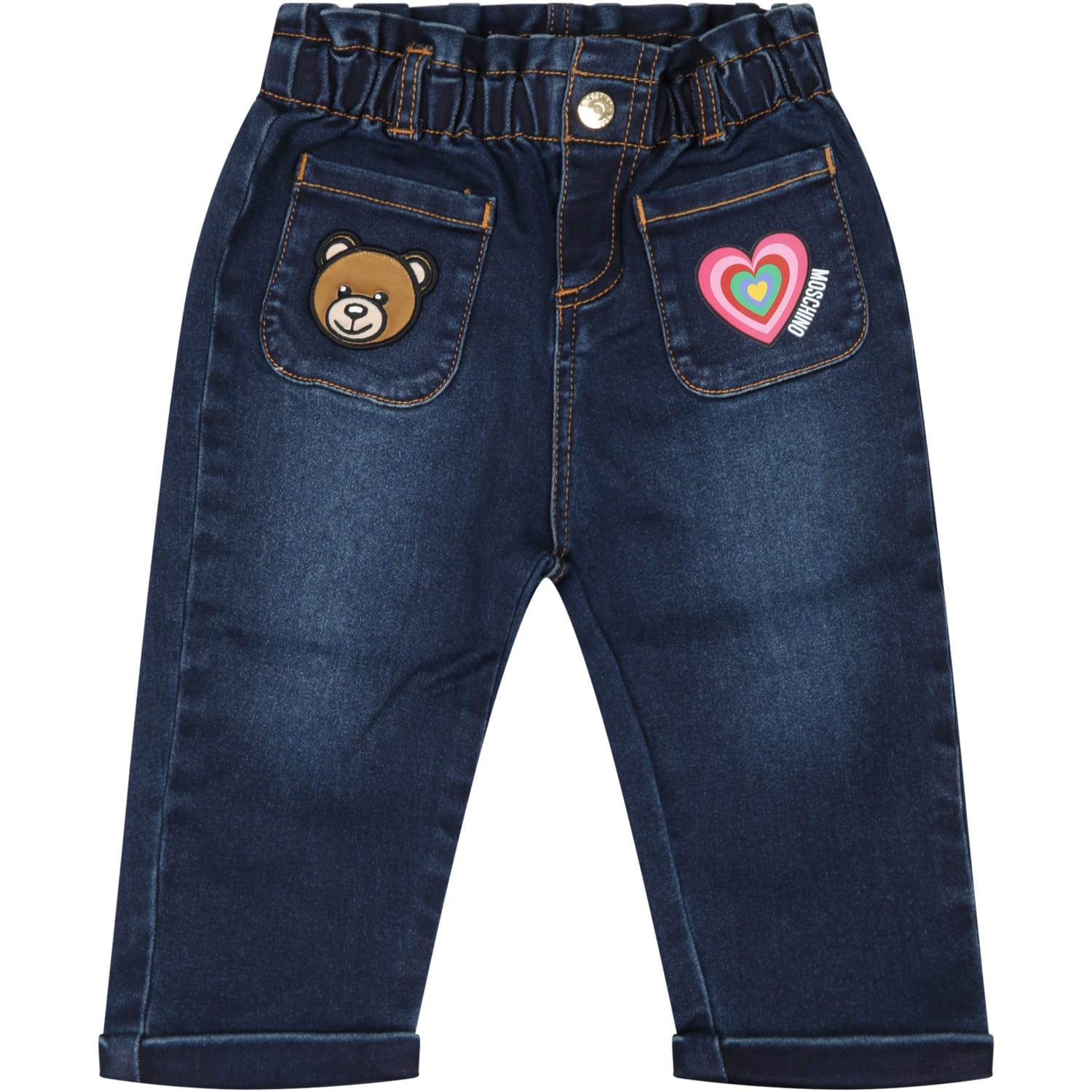 Moschino Blue Jeans For Baby Girl With Heart