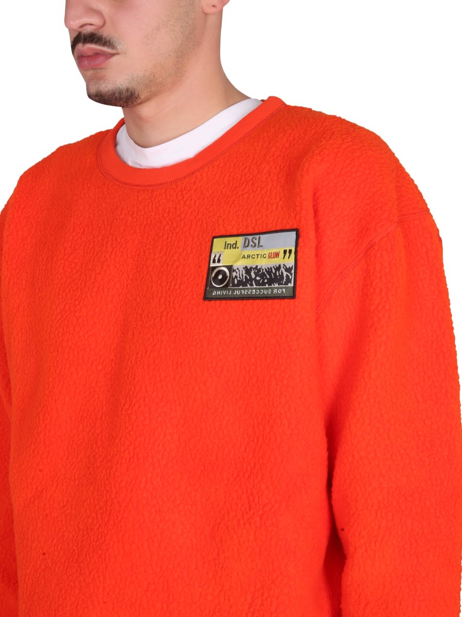 Shop Diesel Sweatshirt With Logo In Orange
