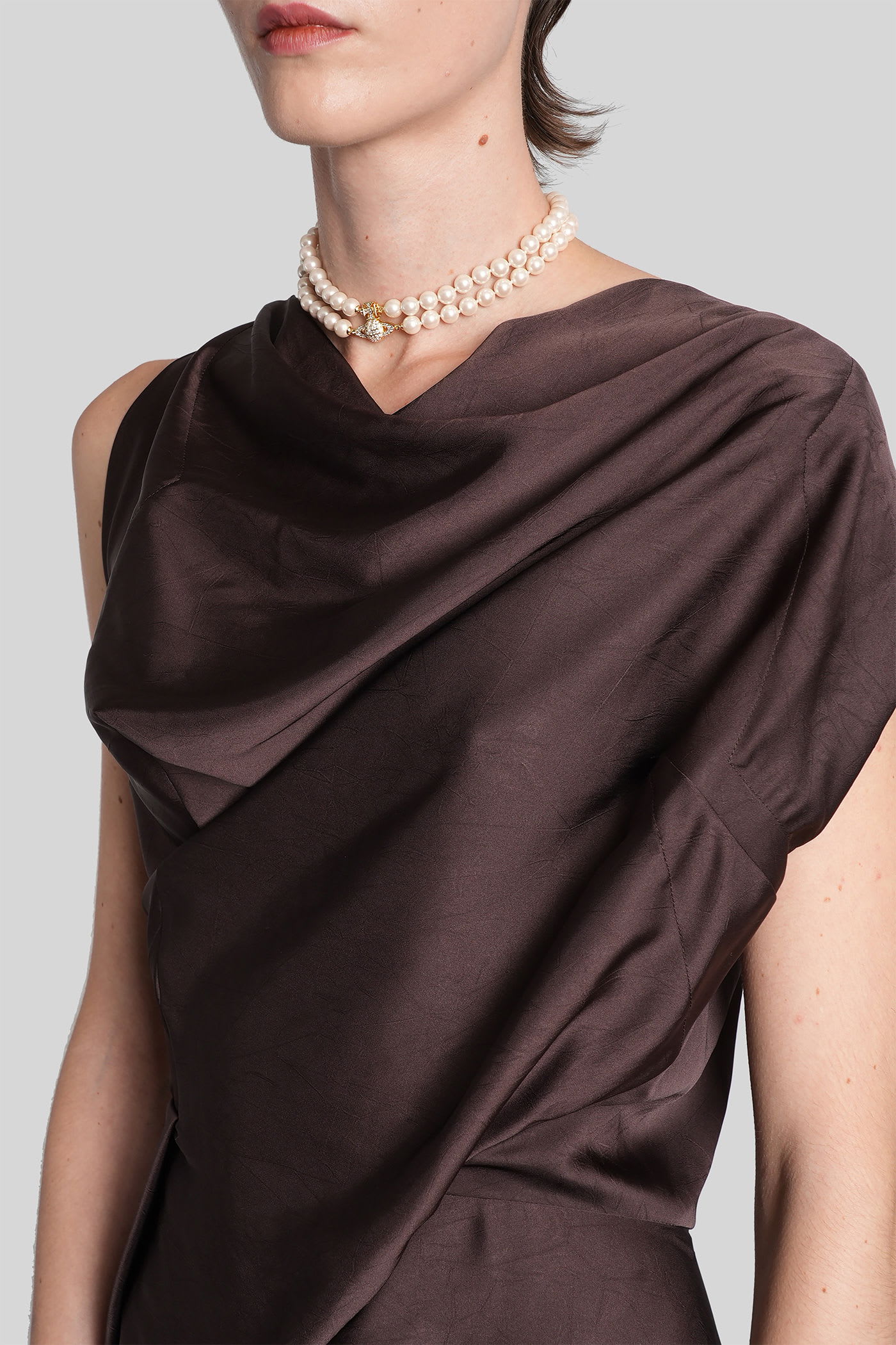 Vivienne Westwood Brown Polyester Cocktail Dress In Brown