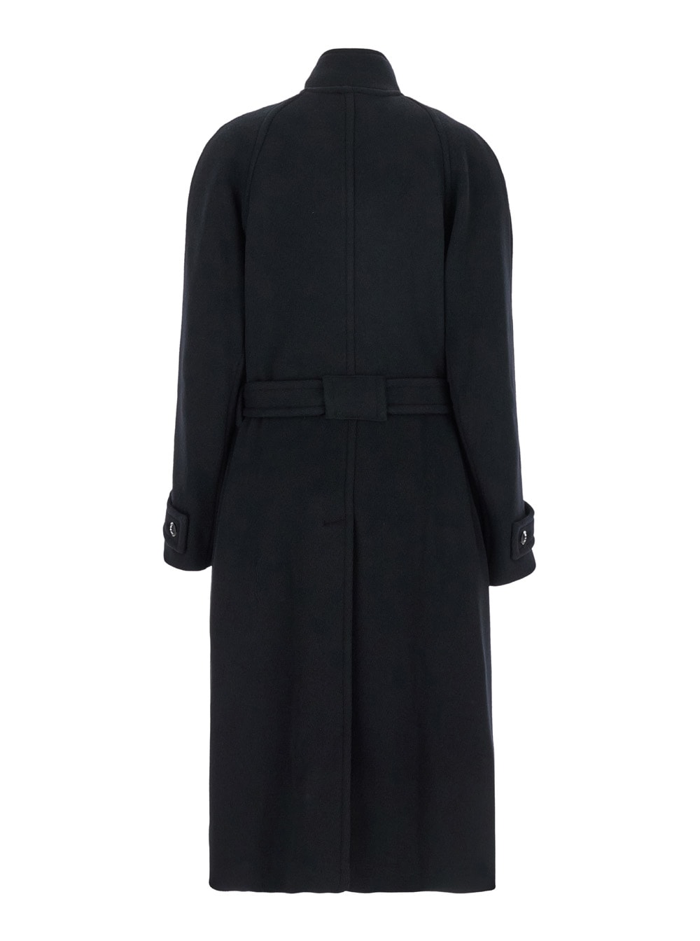 Shop Low Classic Soft Wool Twill Wrap Coat In Black