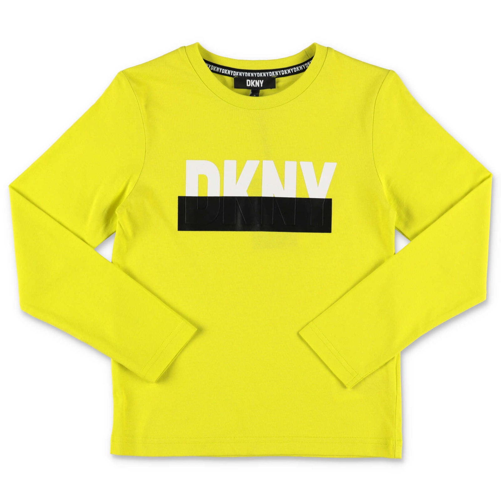 Dkny T-shirt Giallo Lime In Jersey Di Cotone