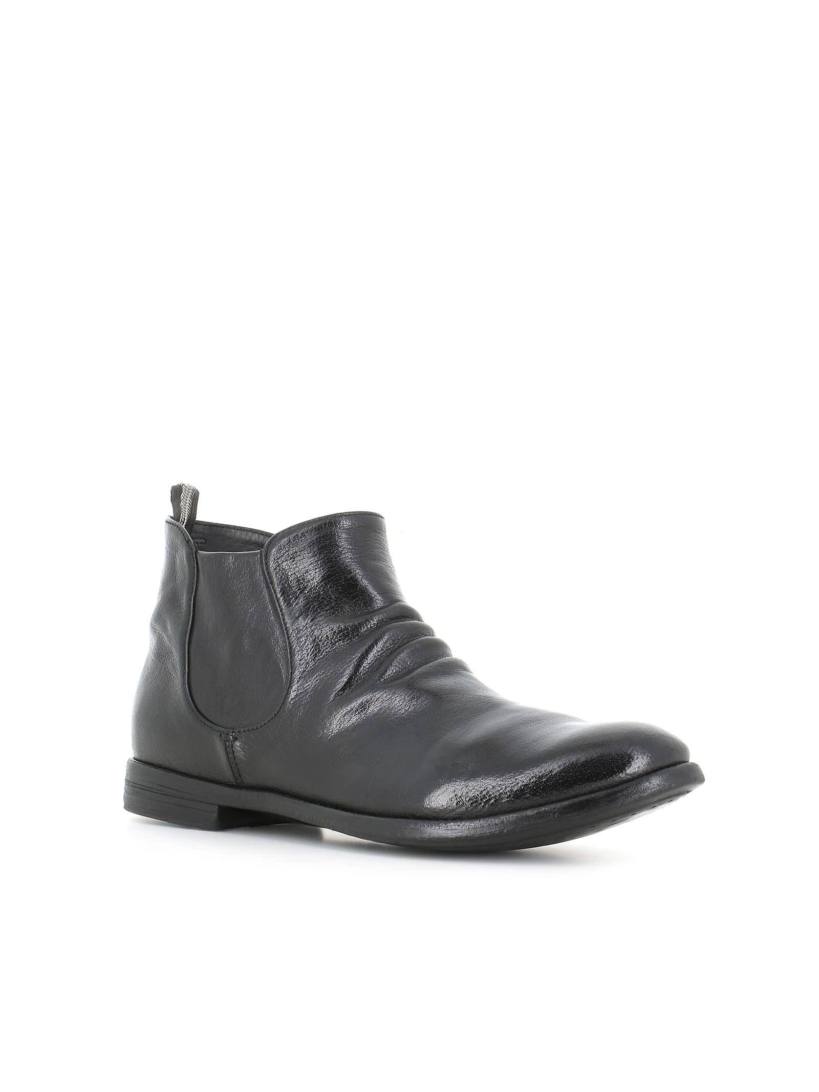 Officine Creative Arc -514 Ankle Boots In Black Leather In Black