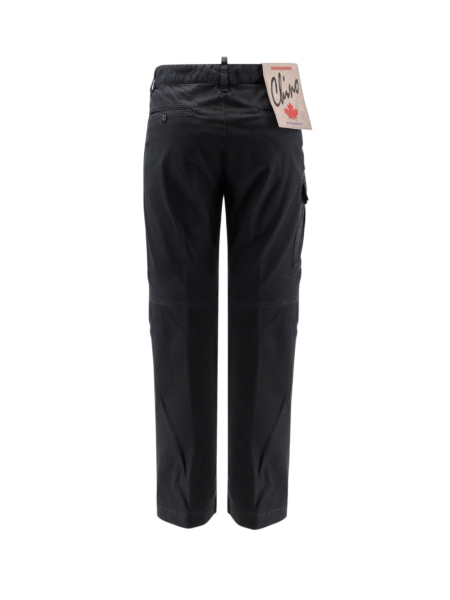 Dsquared2 Cotton Cargo Pant Trousers With Multiple Pockets In Black
